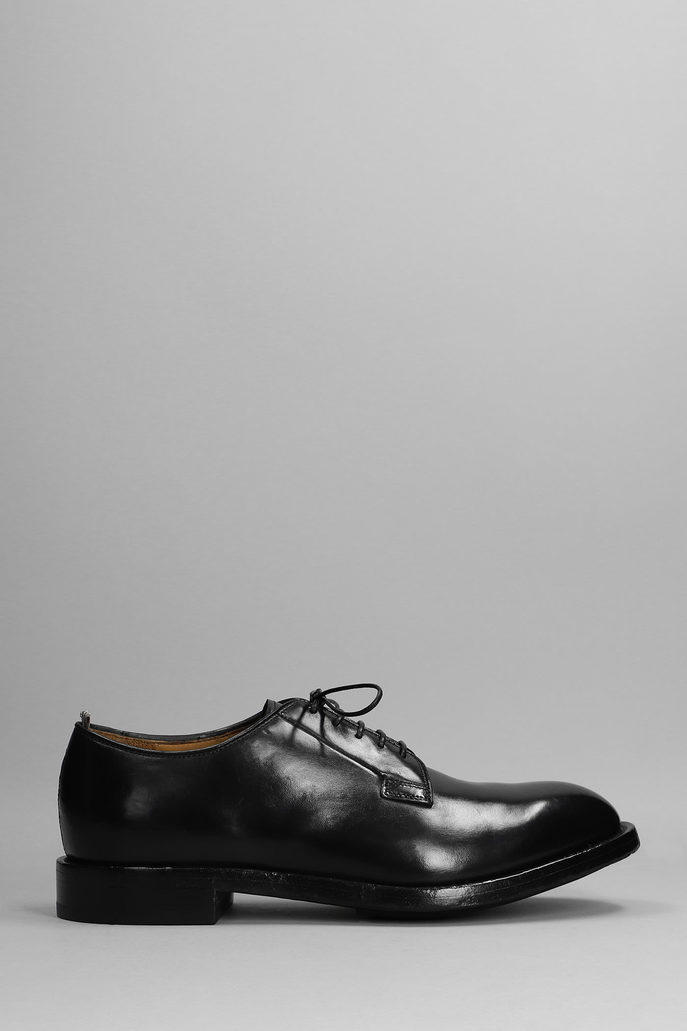 Officine Creative Temple 007 Lace Up Shoes In Black Leather