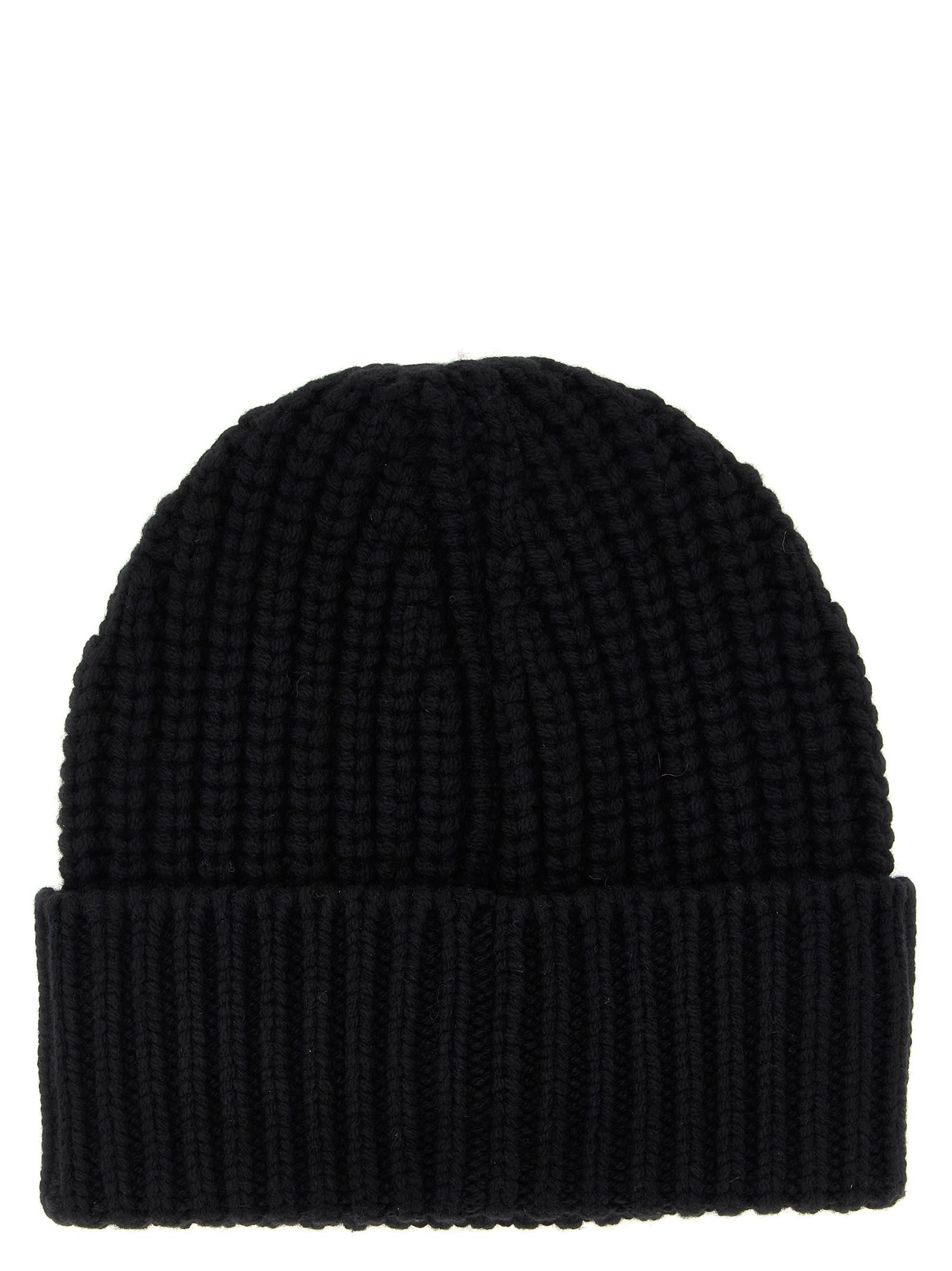 Moncler Women Beanie Wool And Cashmere Hat In Black