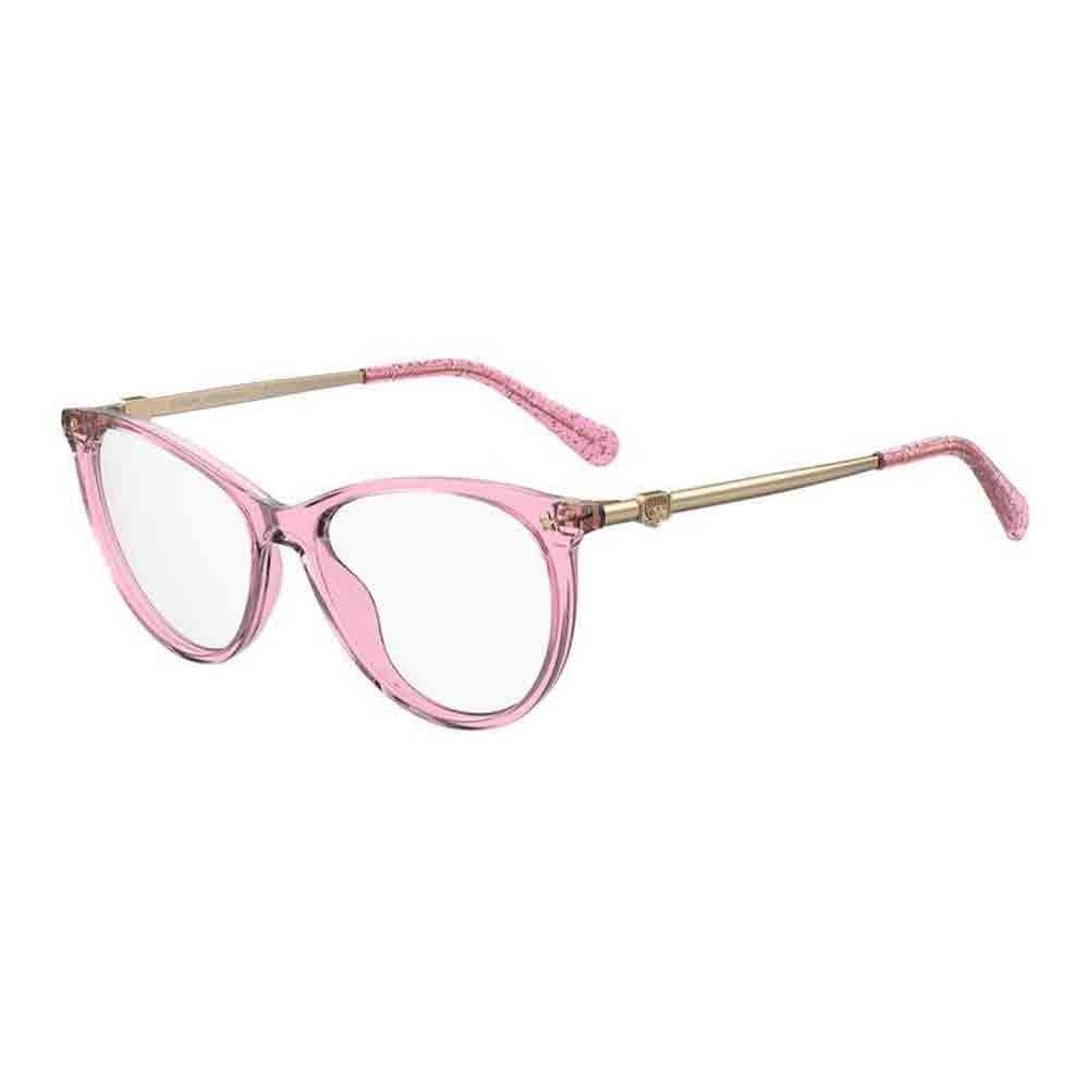 Chiara Ferragni Round Frame Curved Tip Glasses In 35j/15 Pink