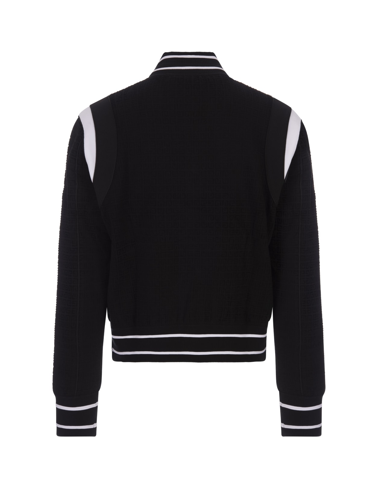 Shop Givenchy Black  Bomber Jacket In Velvet Effect Knitwear
