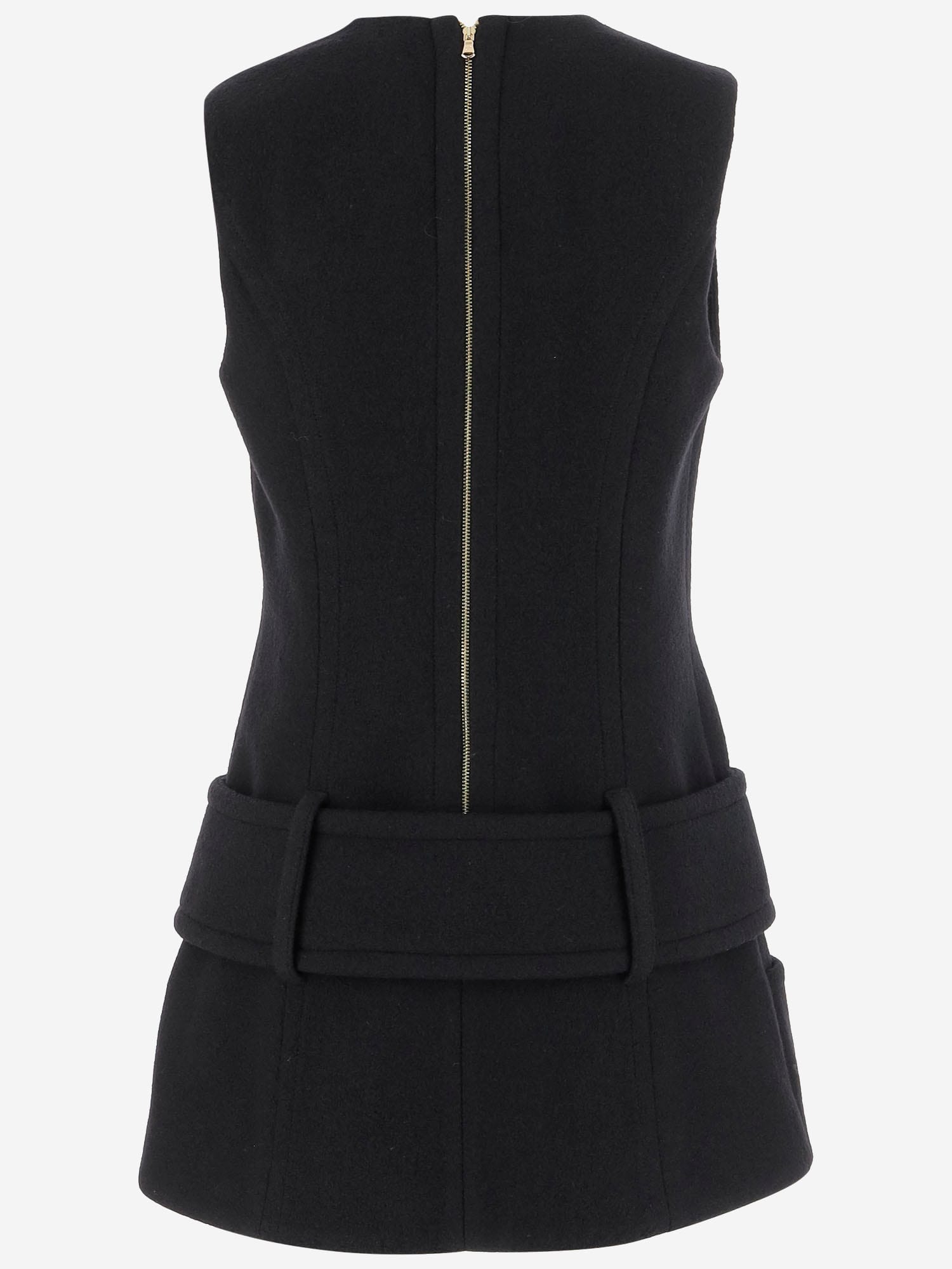 Patou Mini Dress With Wide Belt Detail In Black