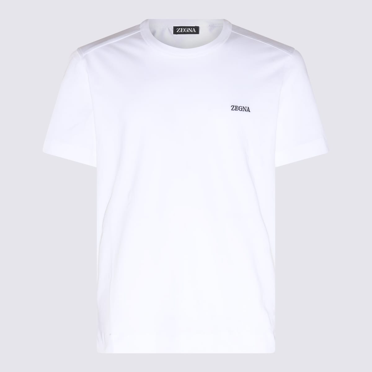 Shop Zegna White Cotton T-shirt