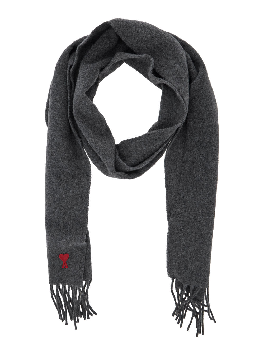 Ami Alexandre Mattiussi Ami Paris Women Red Ami De Coeur Scarf In Black
