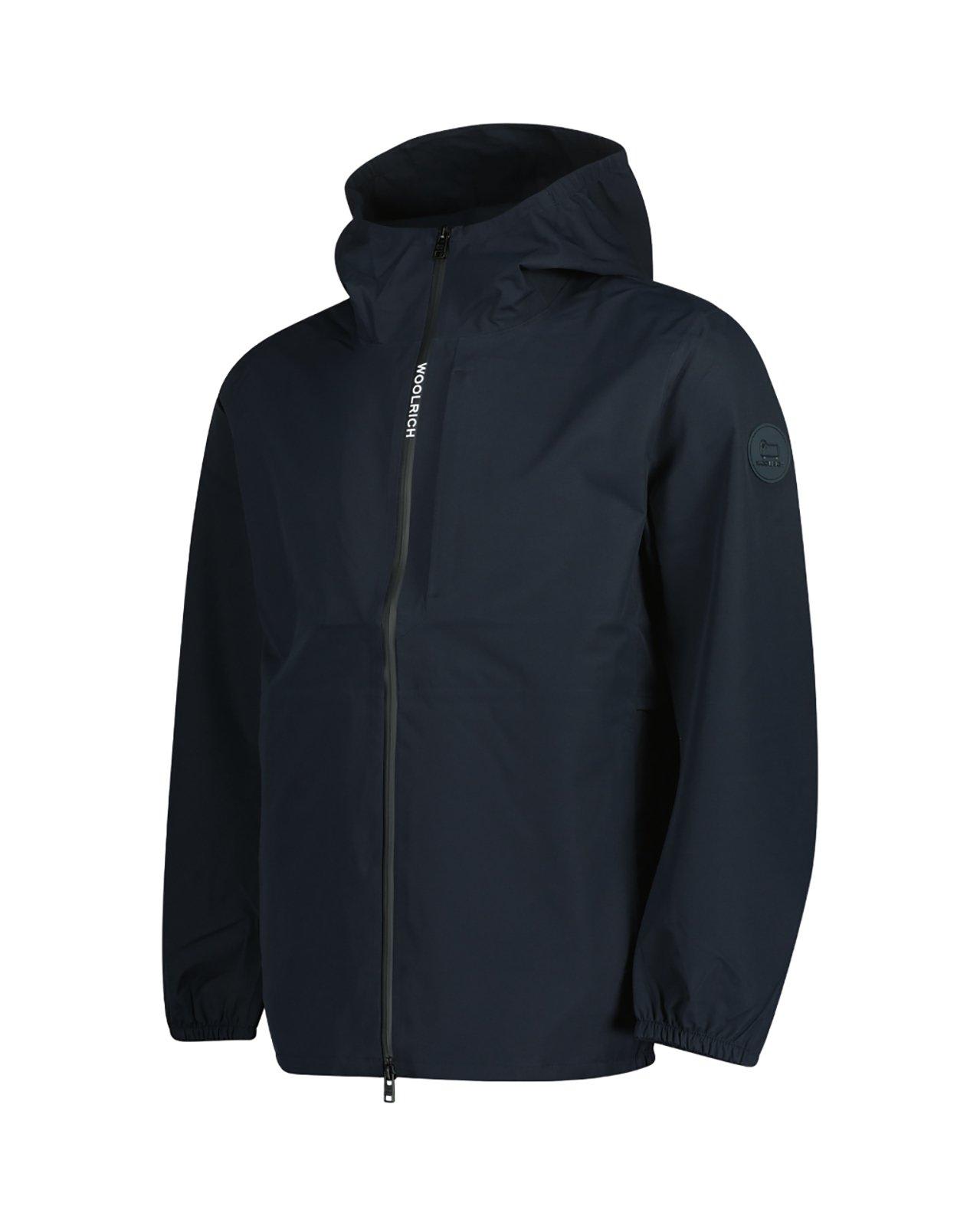Shop Woolrich Logo-patch Hooded Zipped Jacket