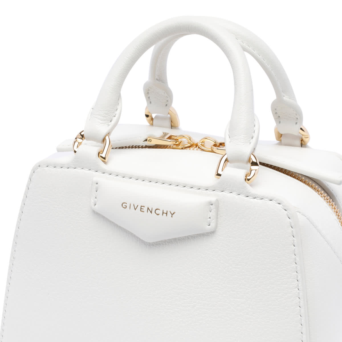 Shop Givenchy Nano Antigona Cube Handbag In White