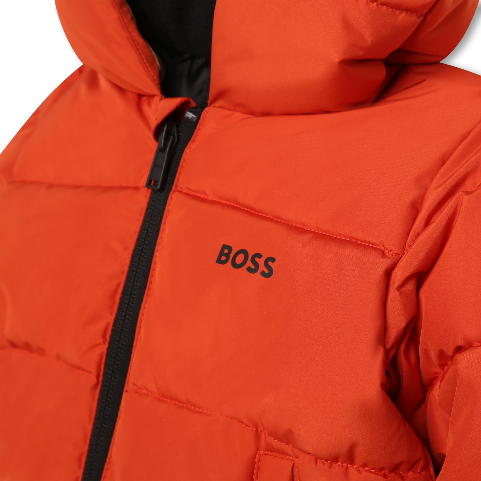 Shop Hugo Boss Jacket With Hood In Orange