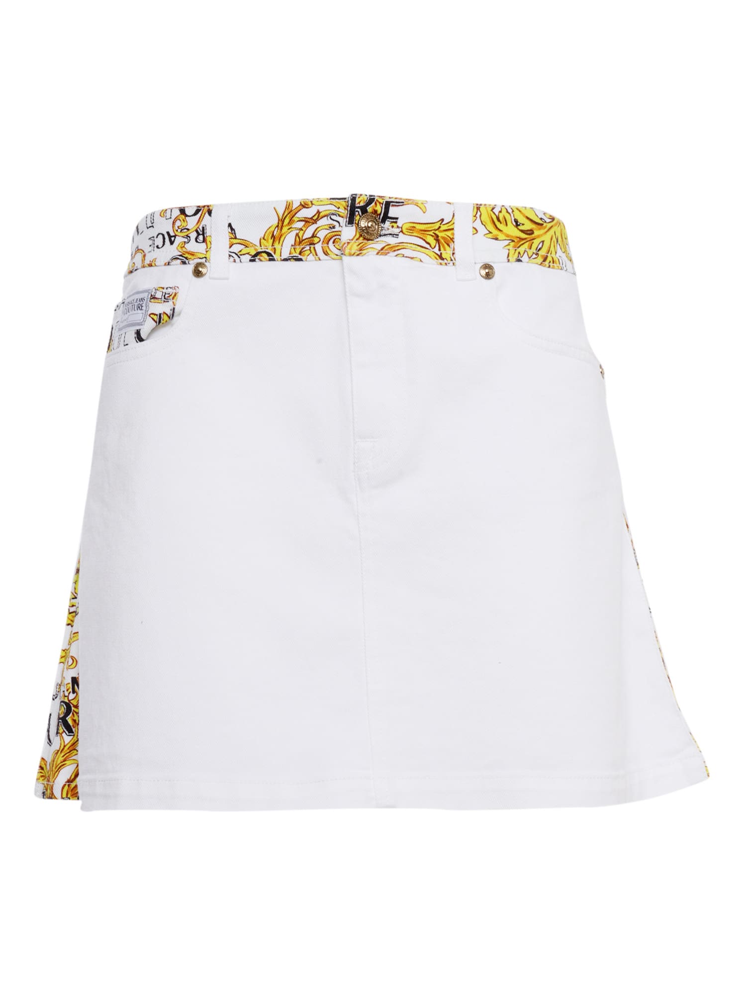 Versace Jeans Couture Logo Couture Mini Skirt In White