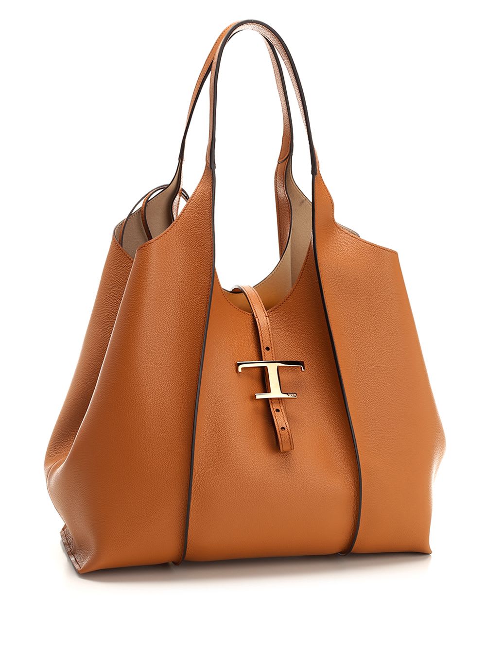 Shop Tod's T Timeless Medium Shopping Bag In Brown