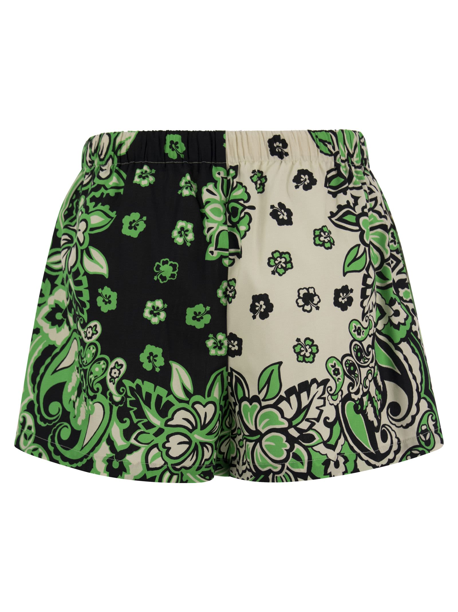 Shop Red Valentino Short With Bandana Print In Green