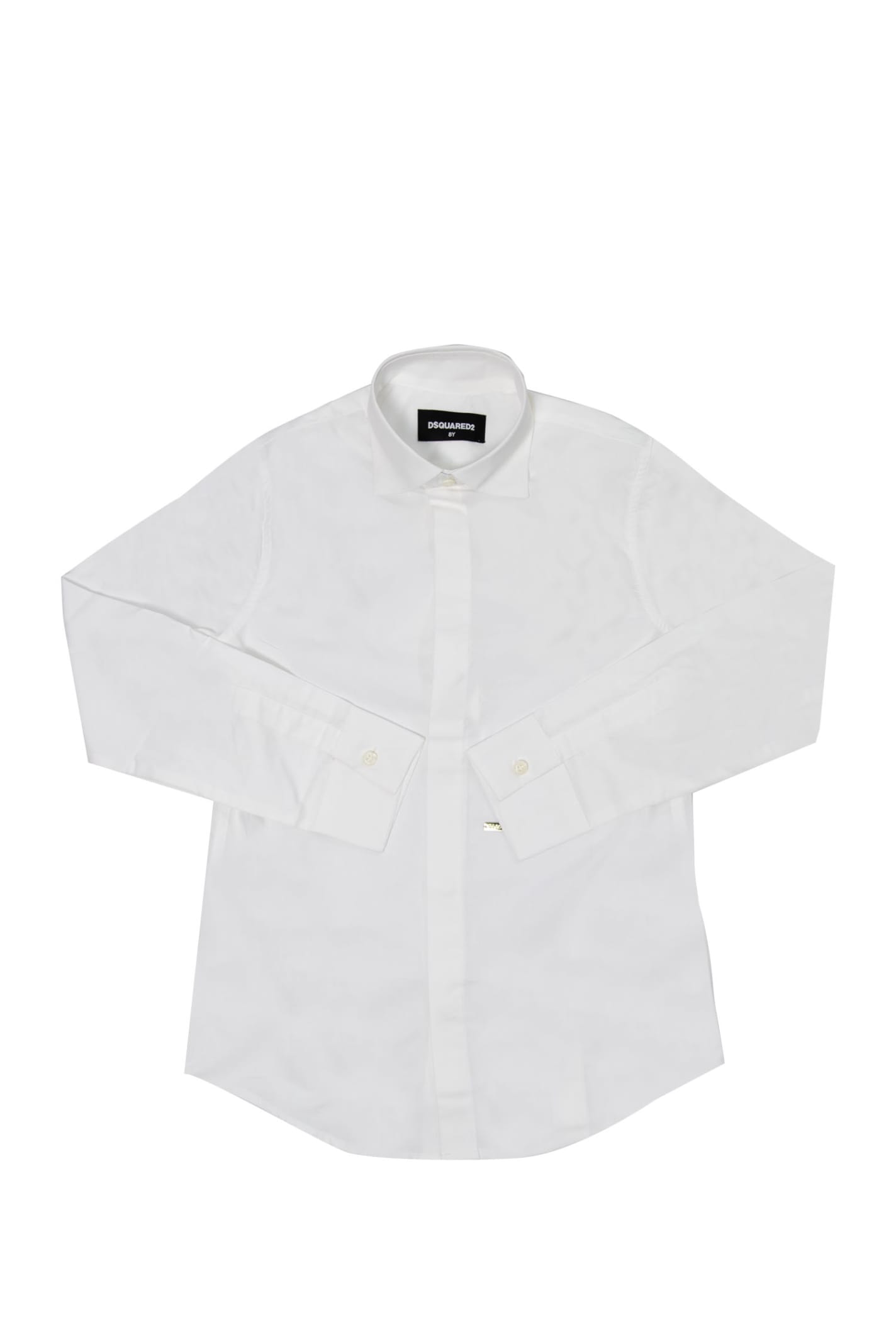 Dsquared2 Kids' Cotton Shirt In White