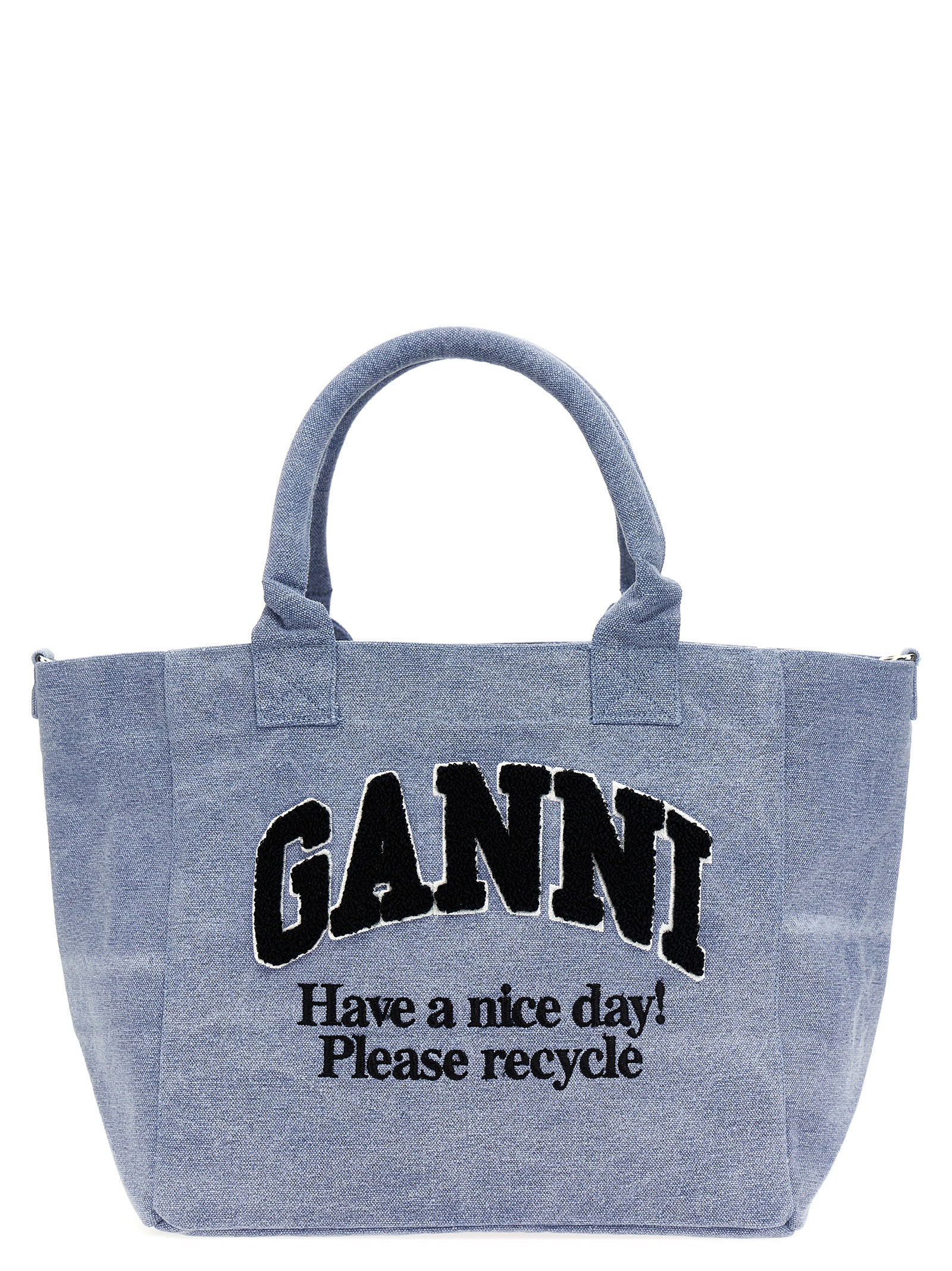 washed Blue Small Shopping Bag