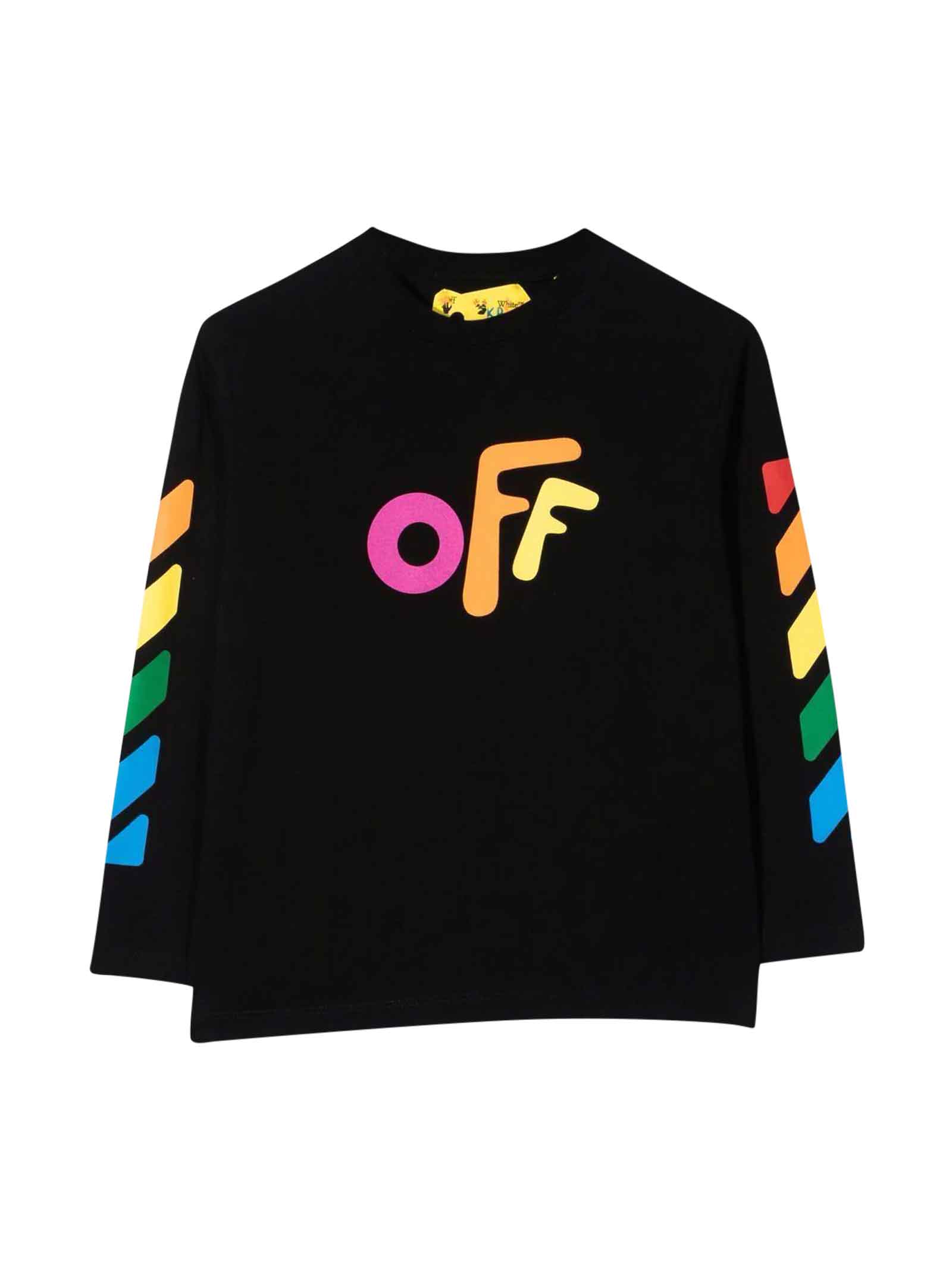 Off-White Black T-shirt With Multicolor Print