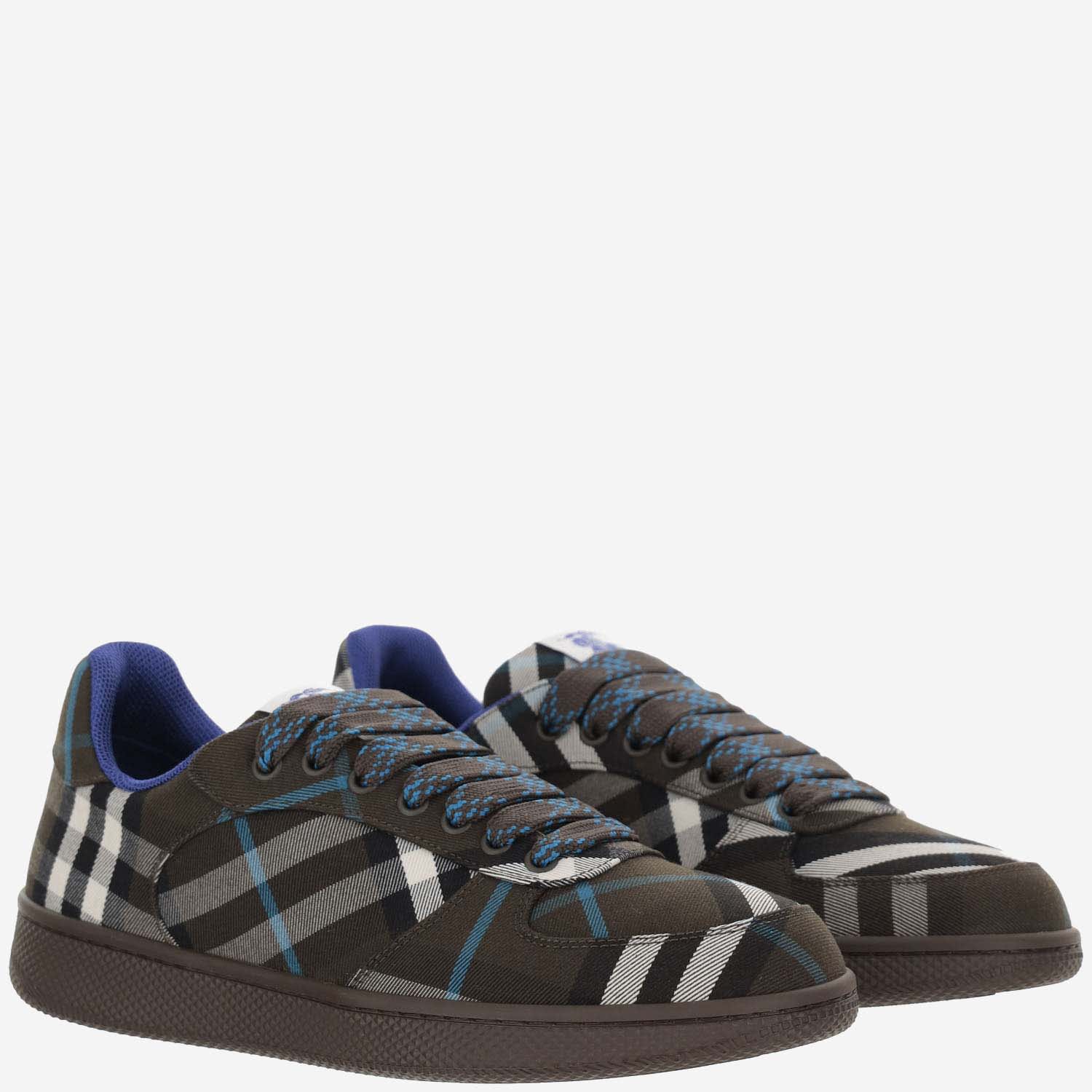 Shop Burberry Terrace Sneakers With Check Pattern In Red