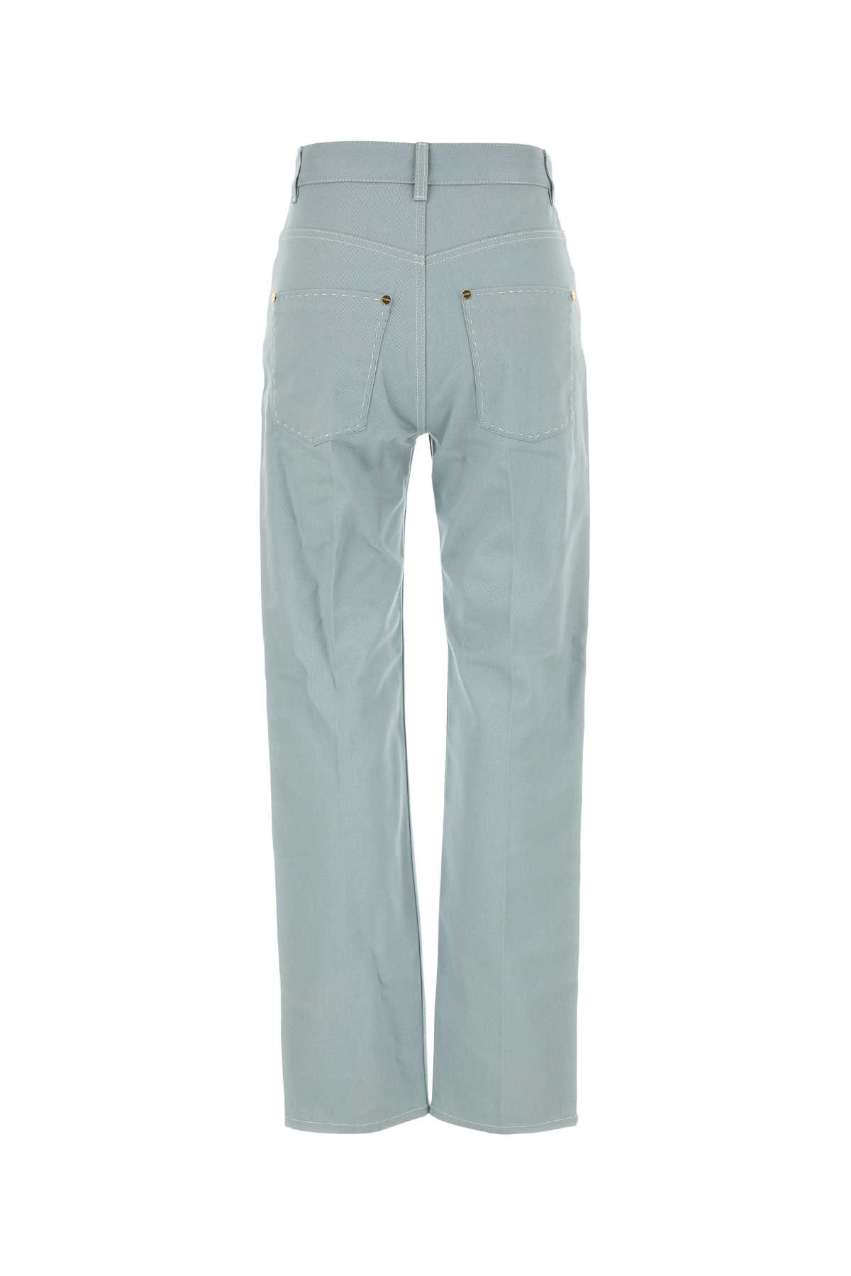 Shop Fendi Powder Blue Denim Jeans In Paleblue