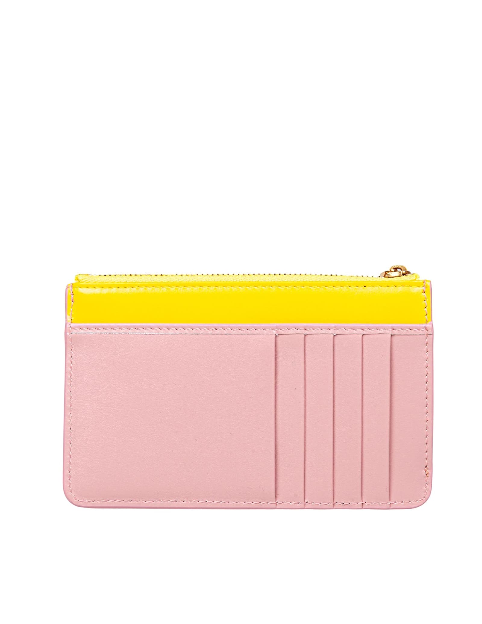 Dolce & Gabbana Leather Card Holder Color Yellow And Pink In Pink/yellow