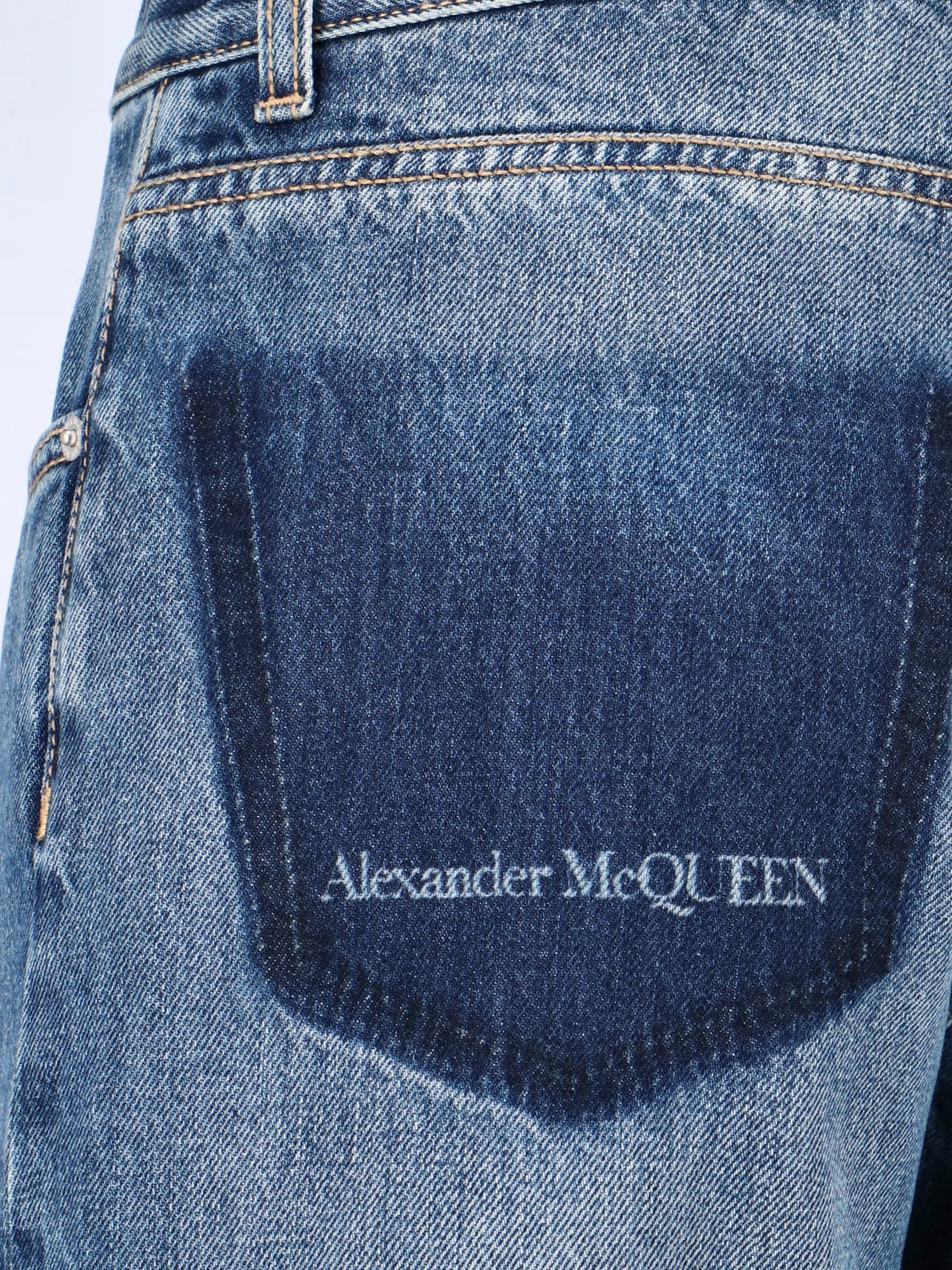 Shop Alexander Mcqueen Straight Jeans In Blue