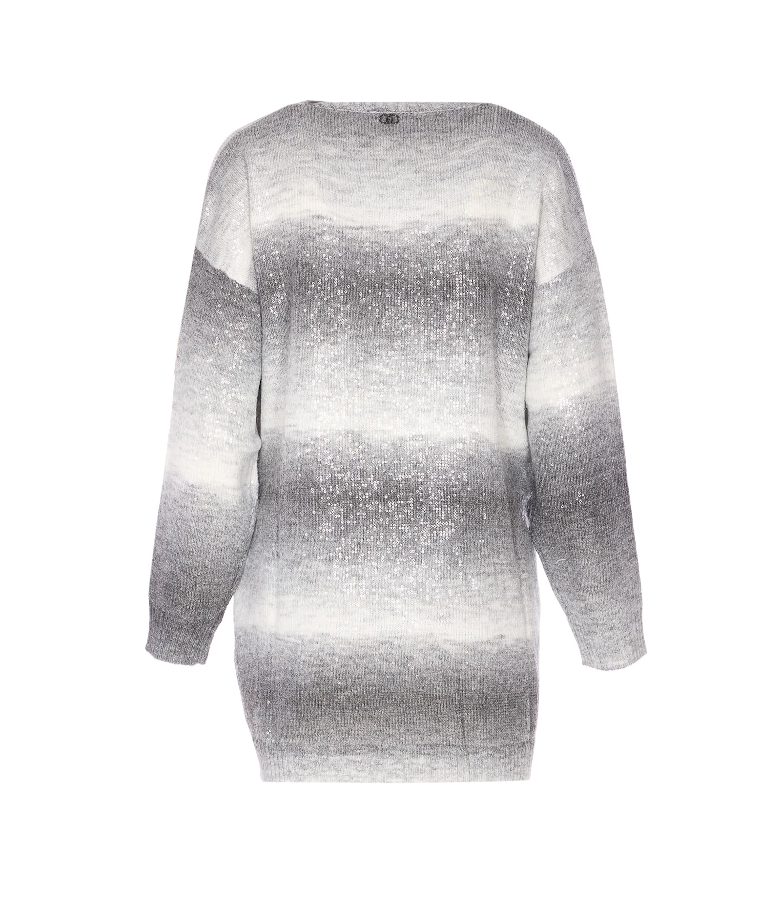 Liu •jo Sequin Long-sleeves Cardigan In Gray
