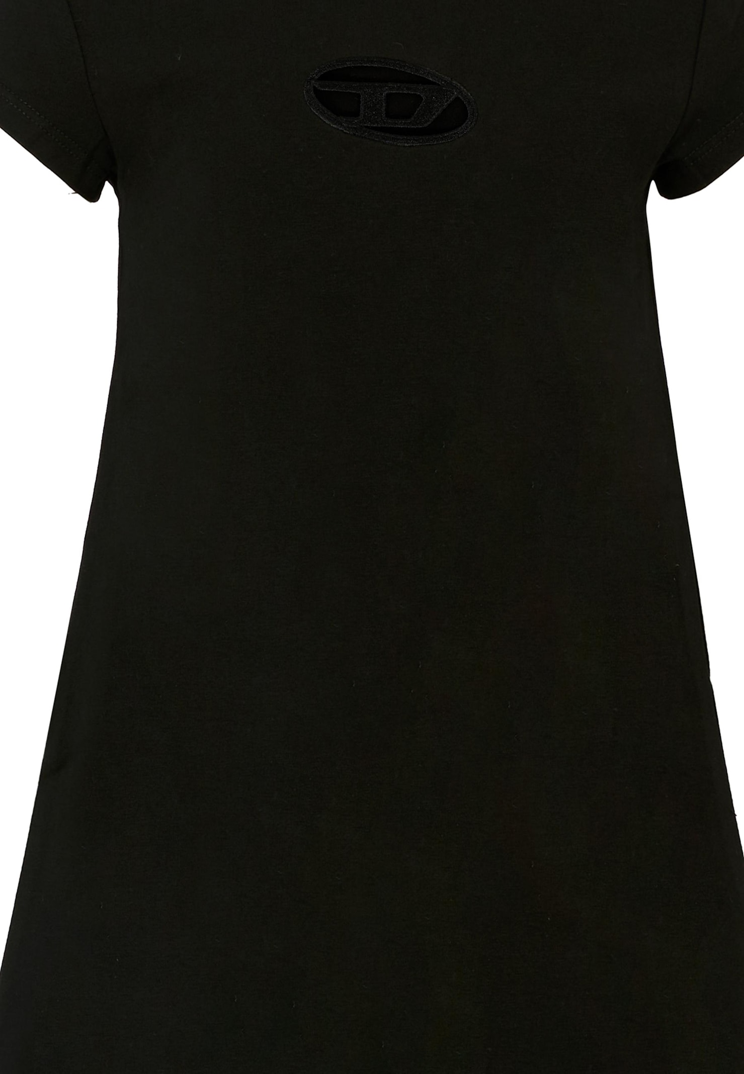 Diesel Black Dress For Girl With Logo In Black