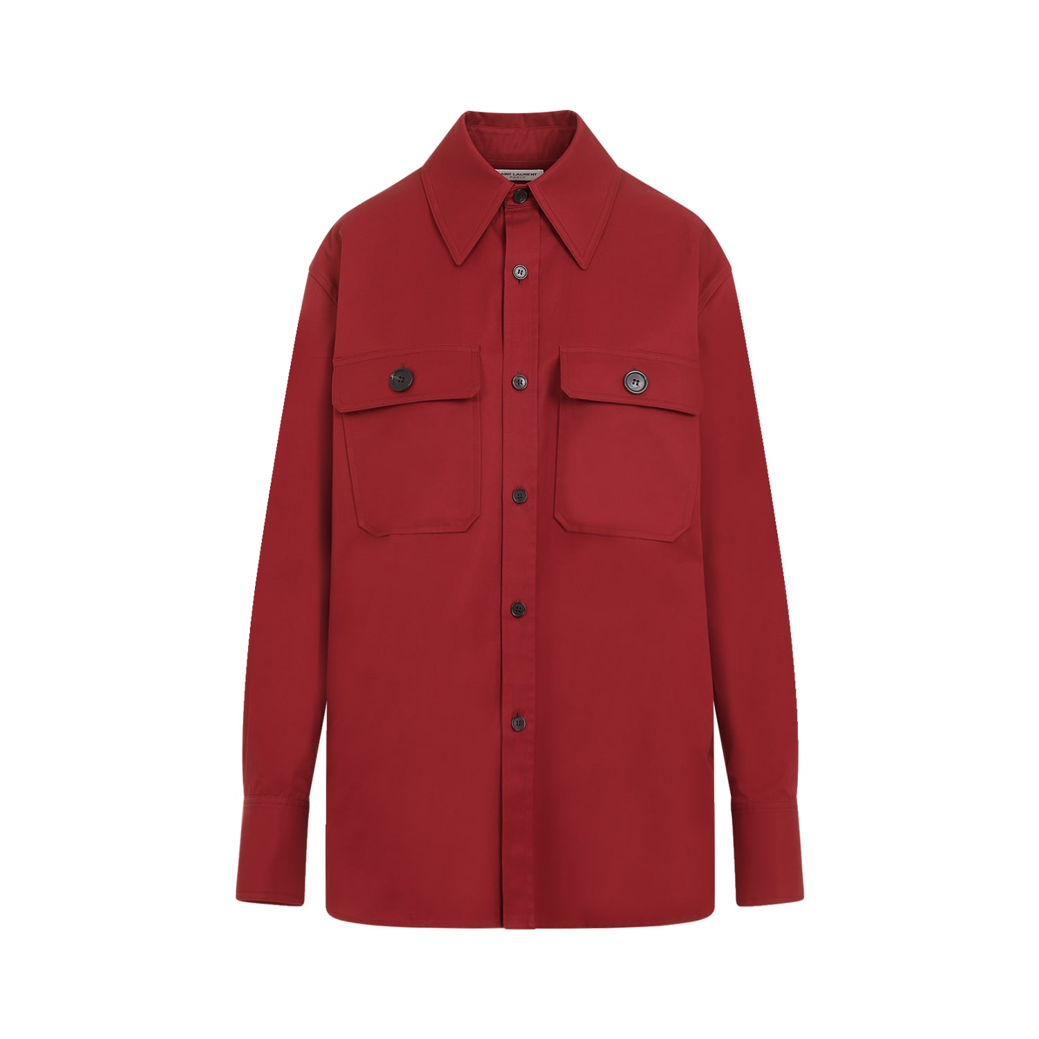 Shop Saint Laurent Cotton Shirt In Rouge Fonce