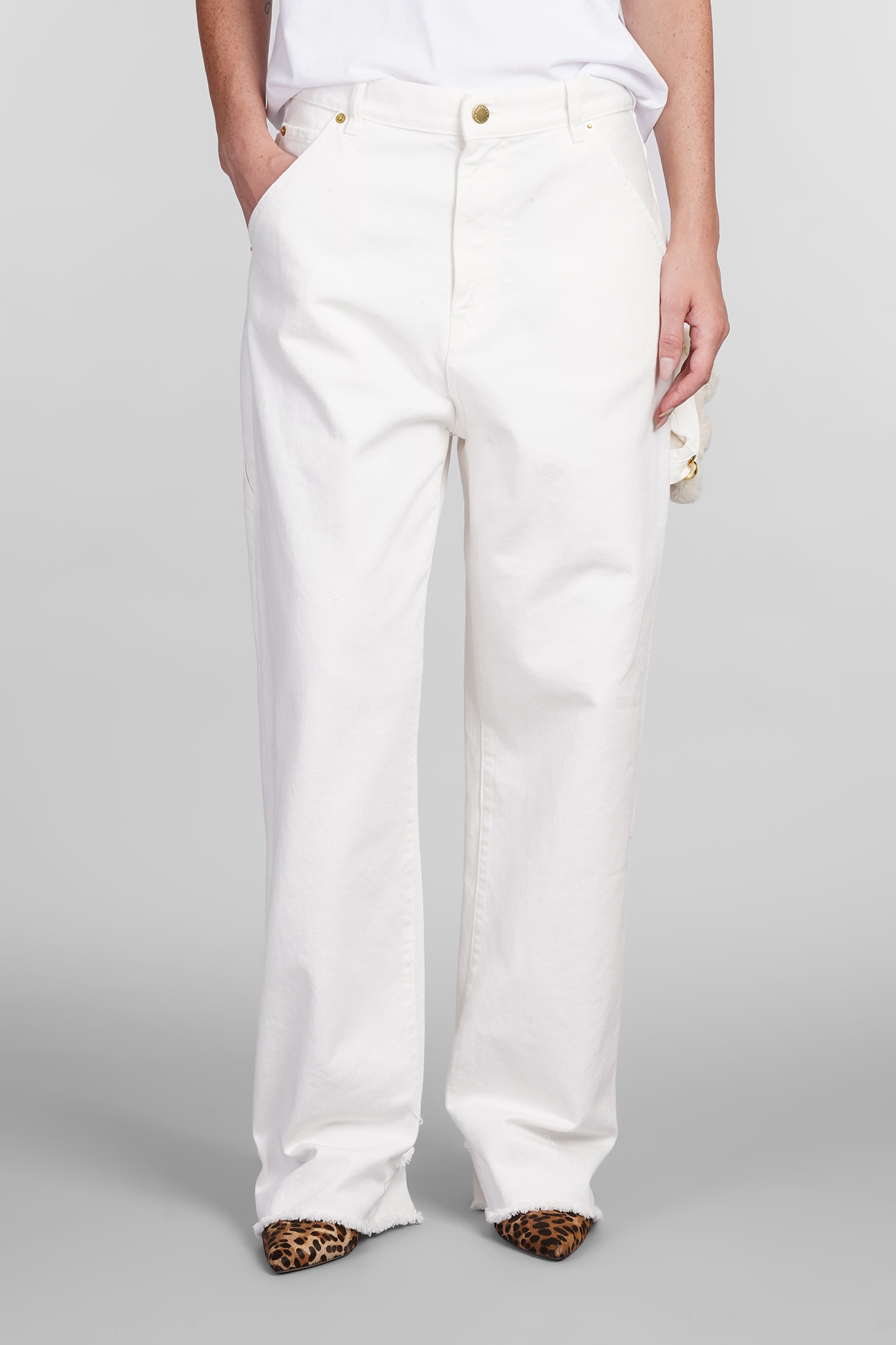 Shop Darkpark Lisa Jeans In White Cotton