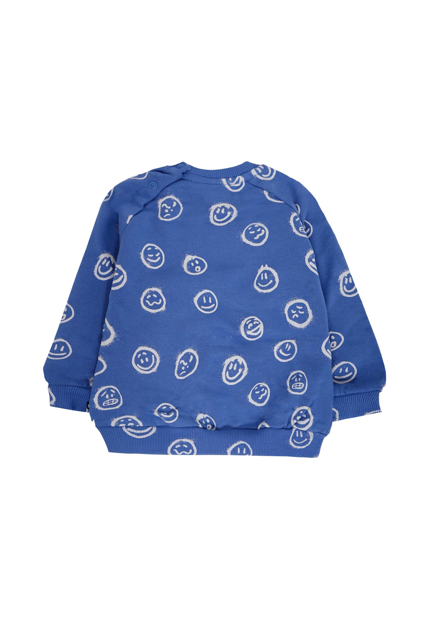 Molo Blue Sweatshirt For Baby Boy With Smiley In Blue