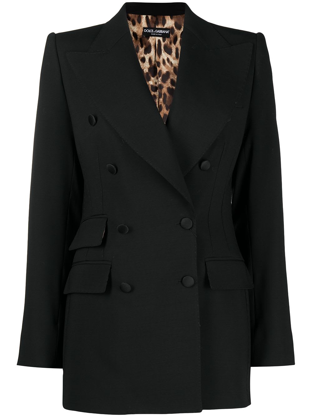 Shop Dolce & Gabbana Double-breasted Virgin Wool Blazer In Nero