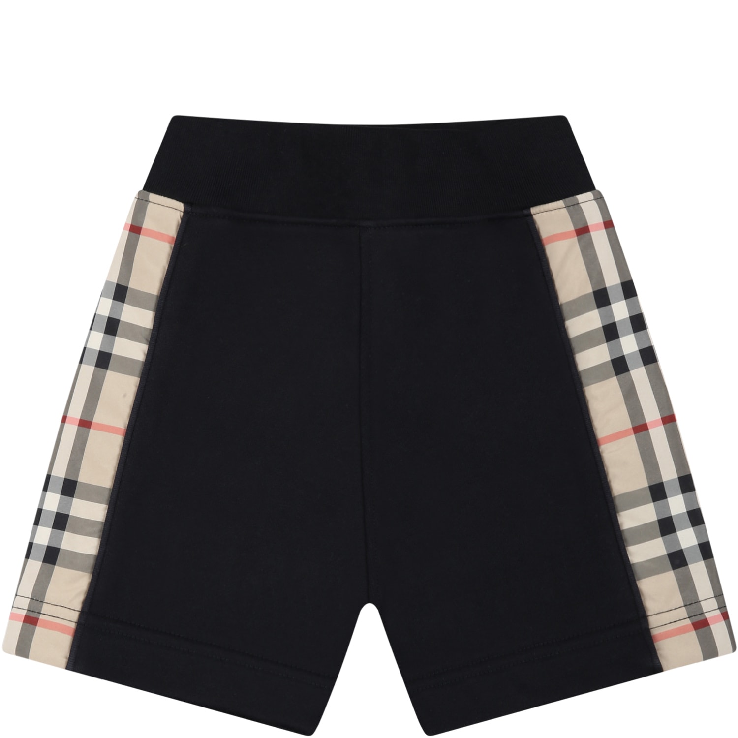 Burberry Black Shorts For Babykids With Vintage Check