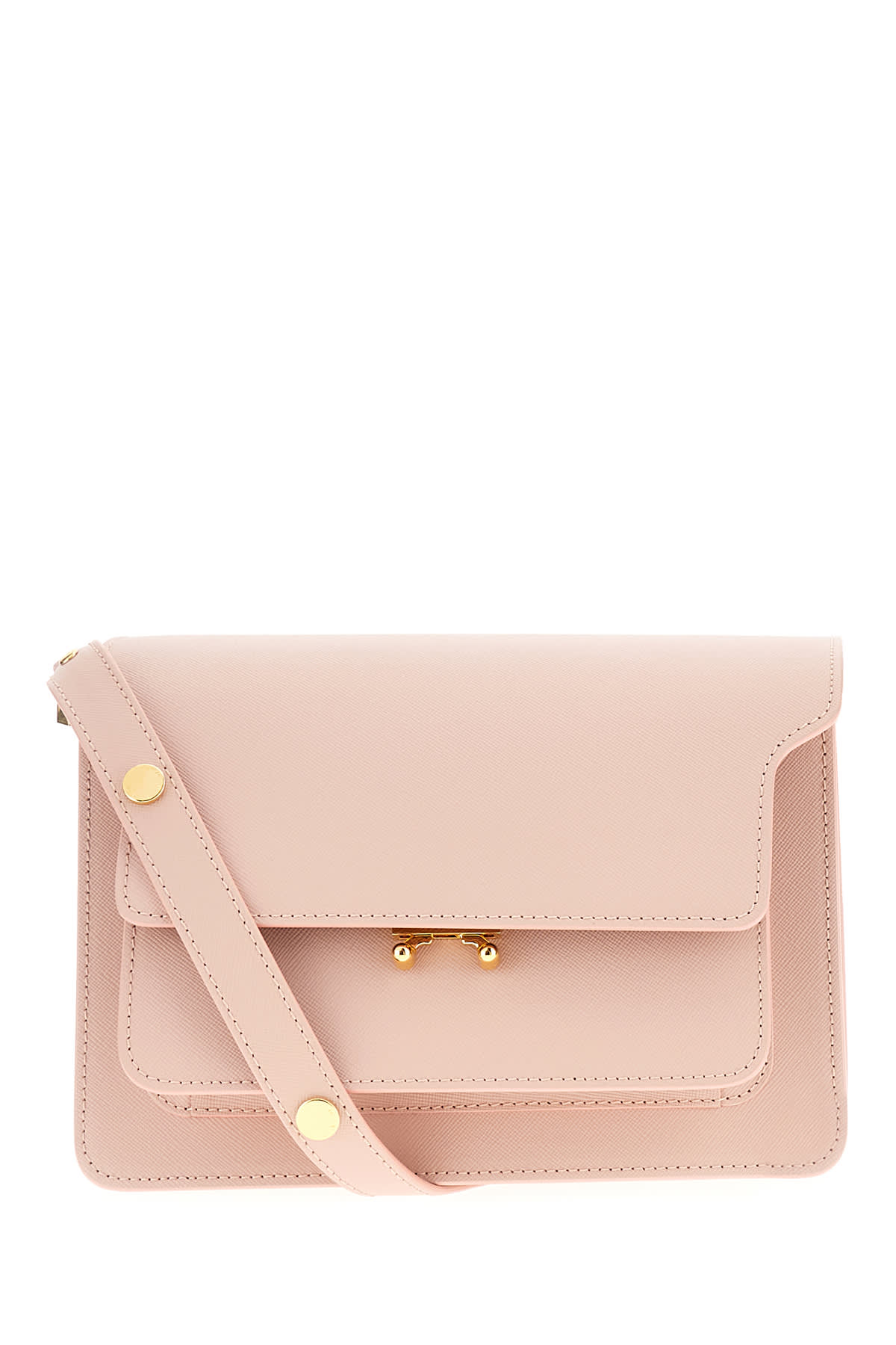 Shop Marni Pink Leather Trunk Crossbody Bag In Z677c