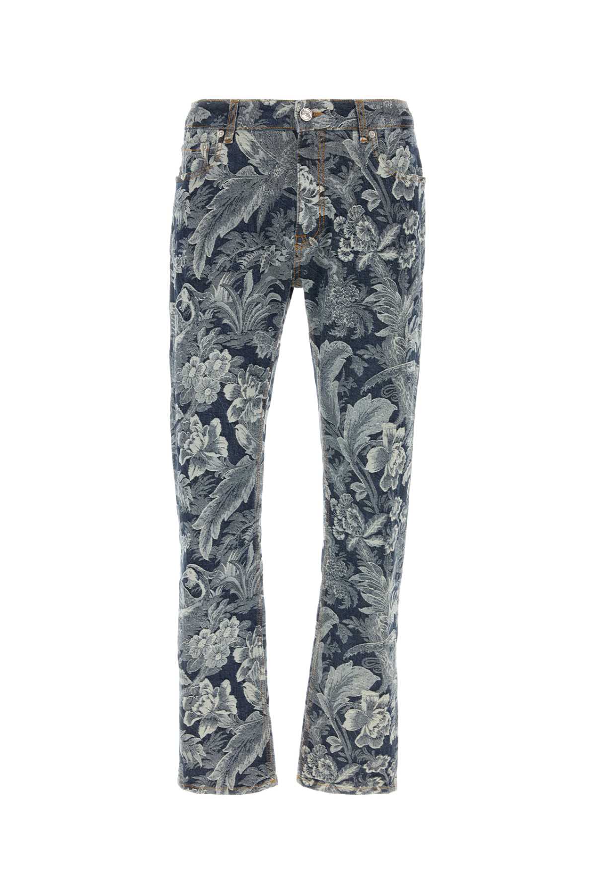 Shop Etro Embroidered Stretch Denim Jeans In S8461