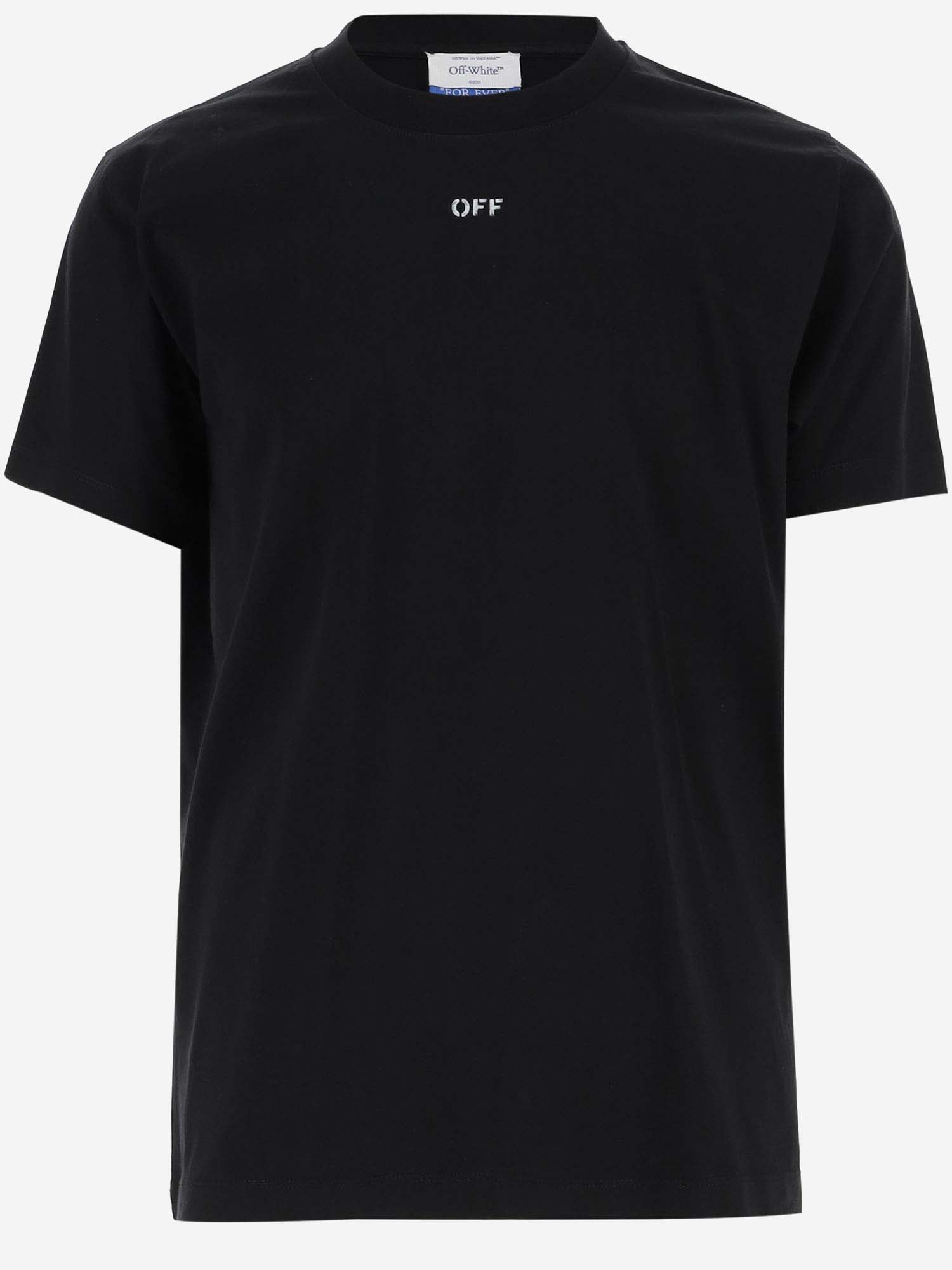 Shop Off-white Cotton T-shirt With Logo In Black