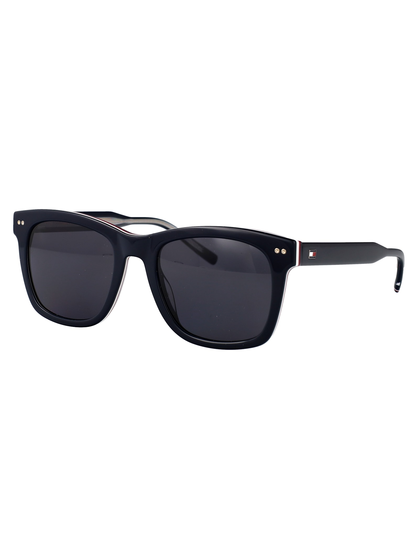 Tommy Hilfiger Black Acetate Sunglasses In Black