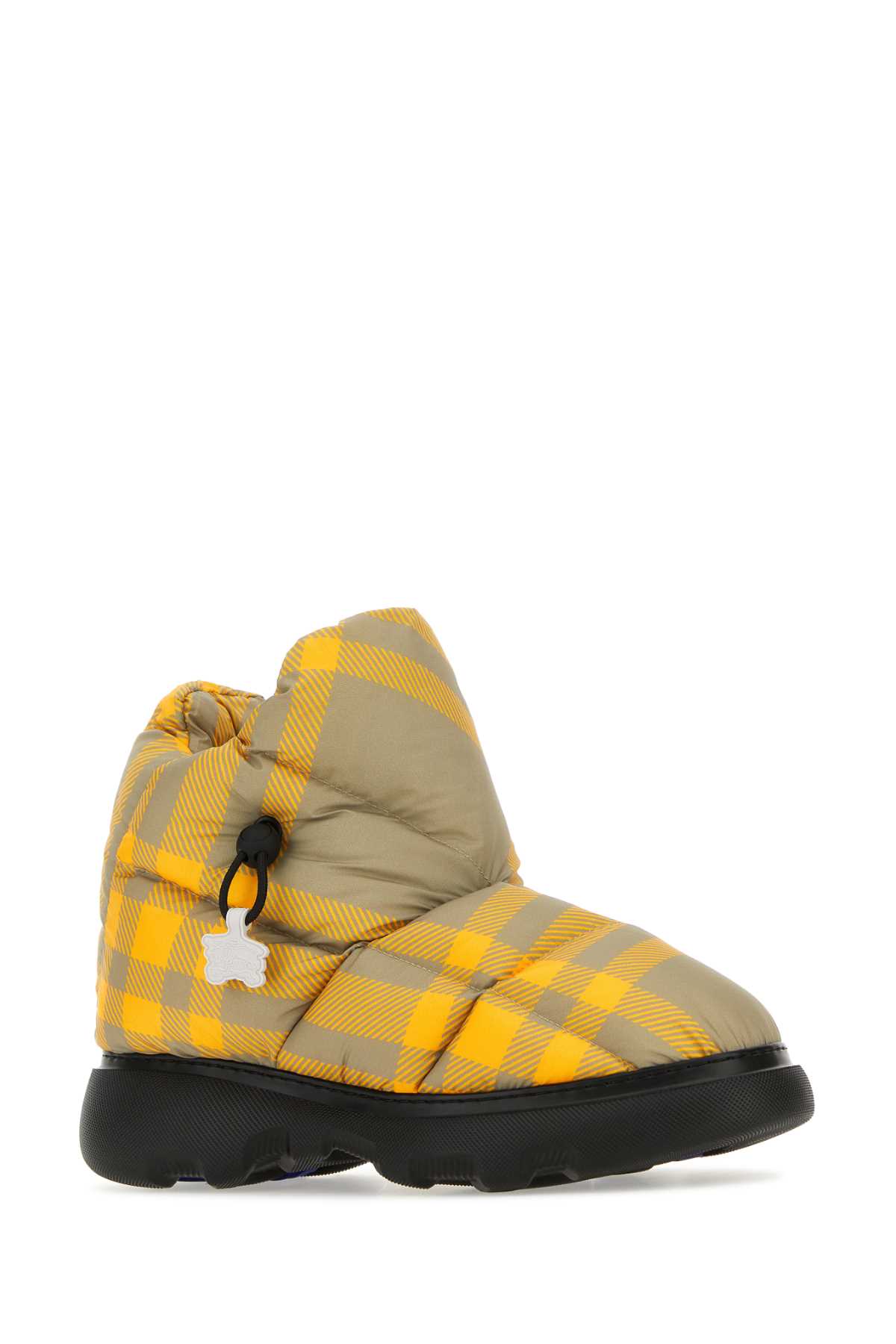 Burberry Printed Polyester Pillow Check Ankle Boots In Hunteripchk