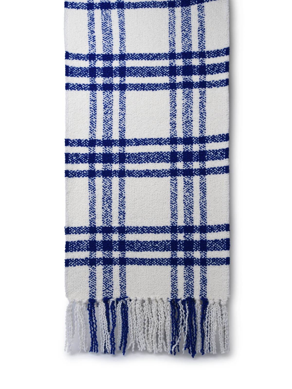 Shop Burberry White Wool Scarf In Knight