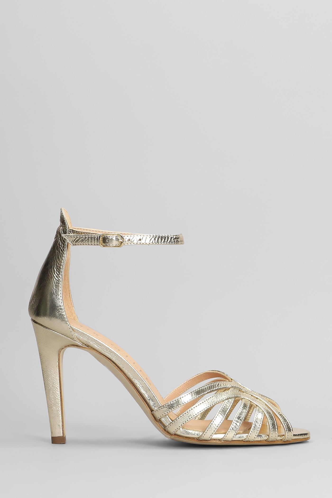 Sandals In Platinum Leather