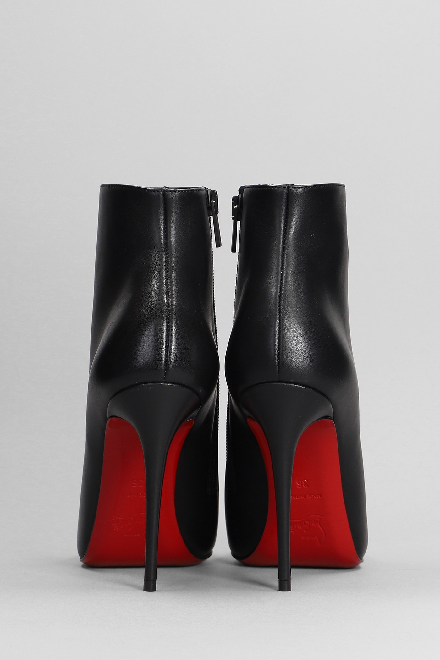 Shop Christian Louboutin So Kate Booty High Heels Ankle Boots In Black Leather