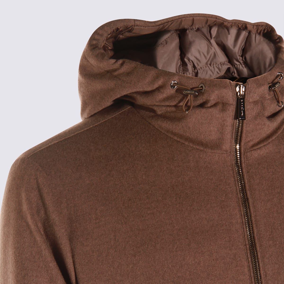 Moorer Hooded Down Jacket With Ribbed Cuffs And Hem In Multi