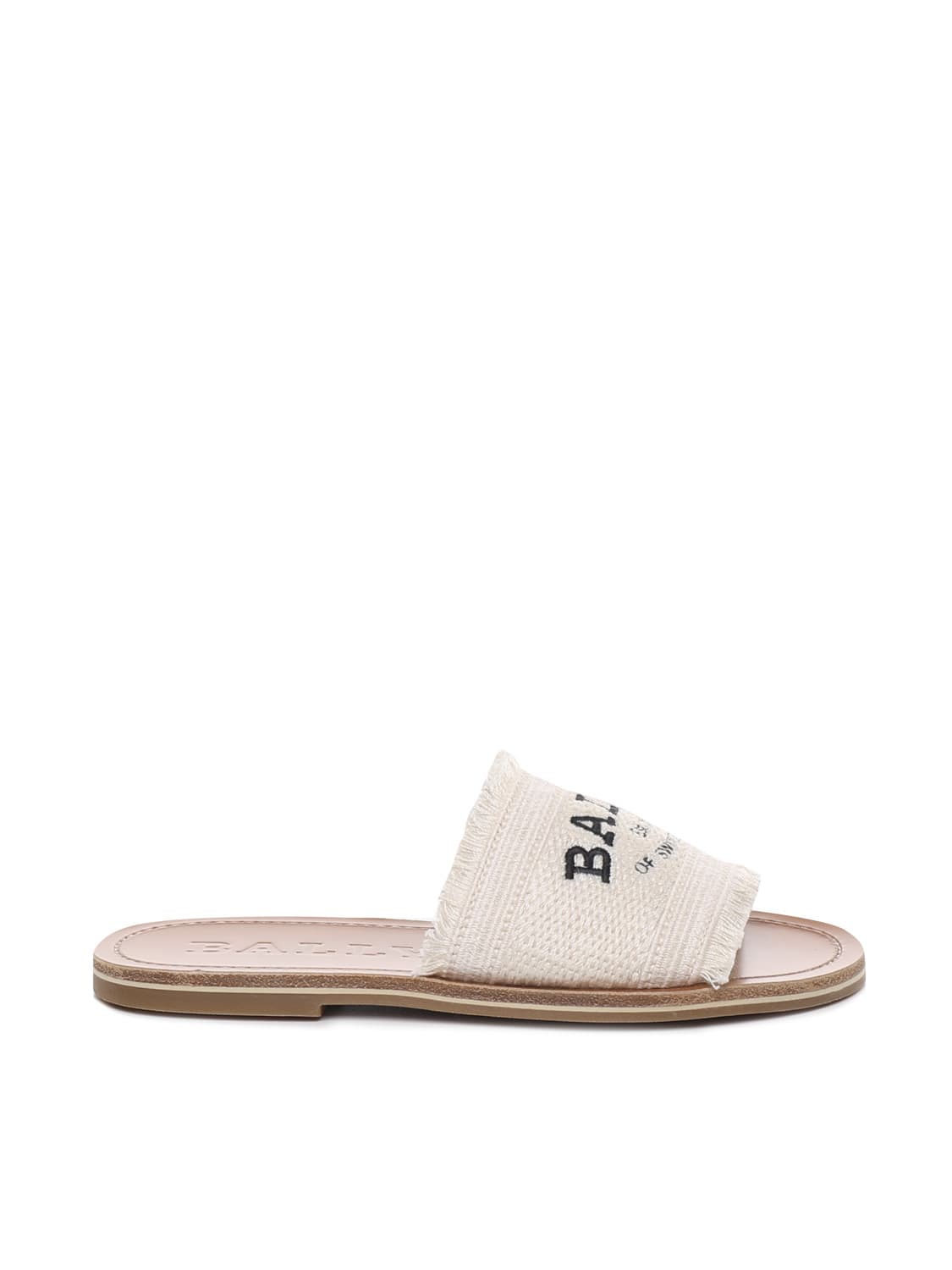 Bally Logo-print Frayed Sandals In Bone