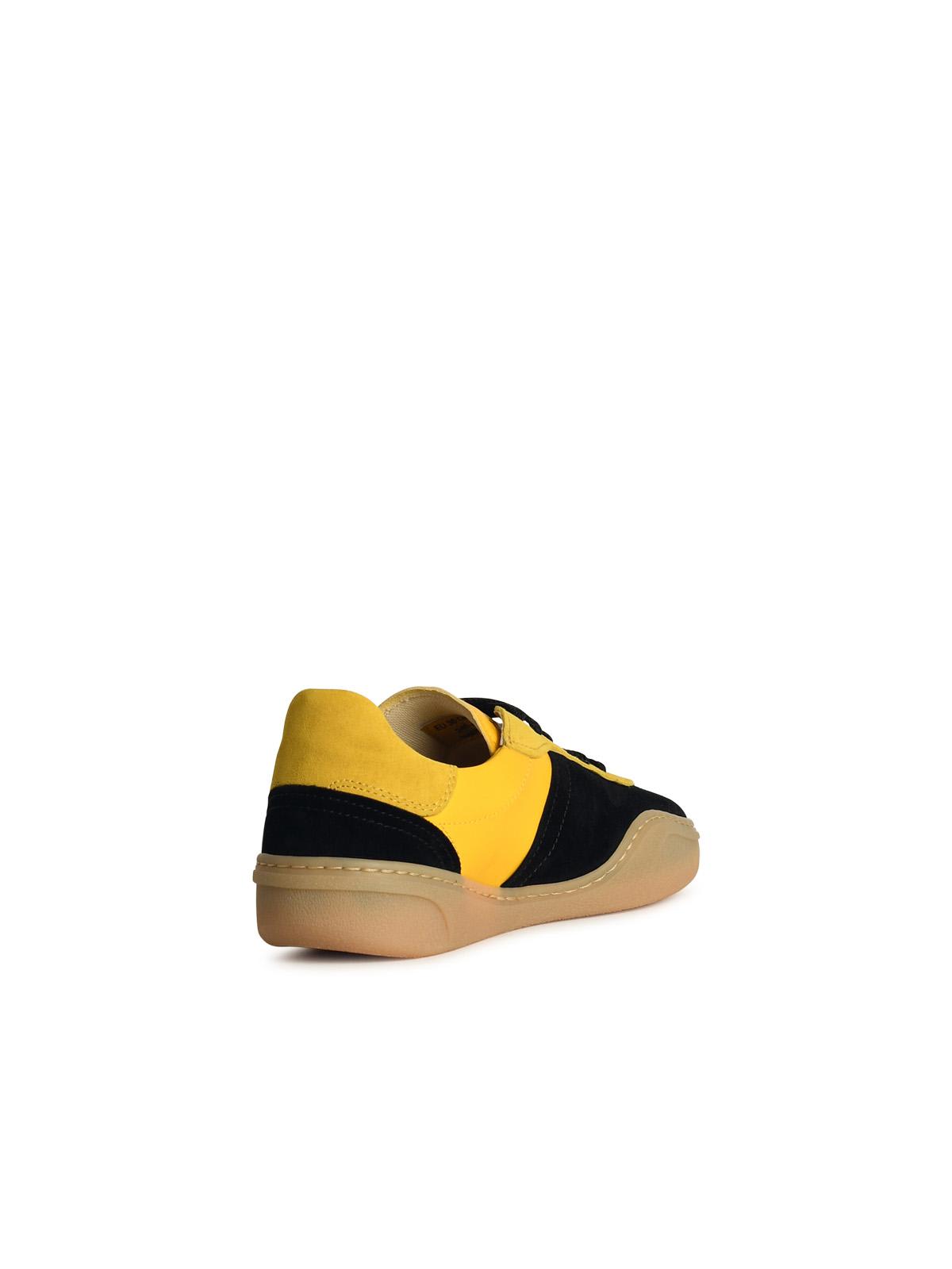 Shop Acne Studios Bars Yellow Leather Sneakers