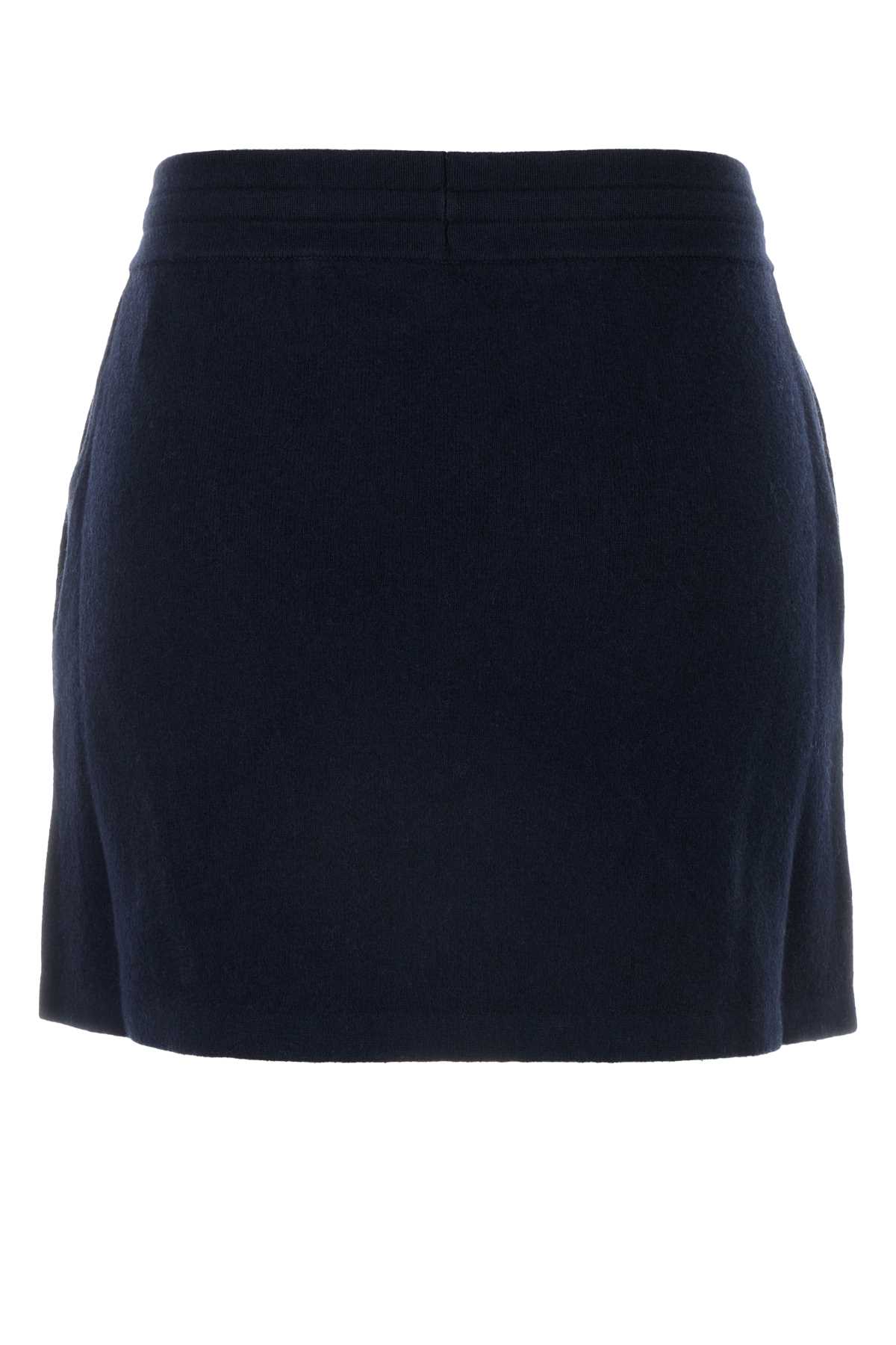 Shop Marant Etoile Midnight Blue Stretch Cotton Blend Amaline Mini Skirt