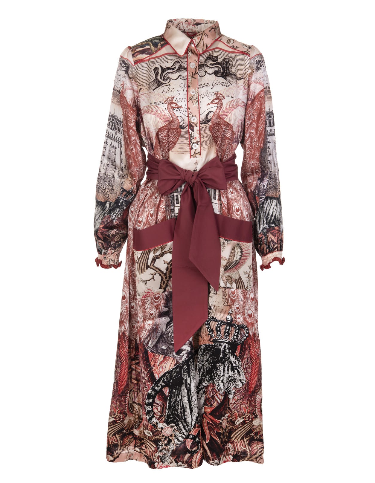 For Restless Sleepers Sterope Long Dress In Wine Red Fantasy