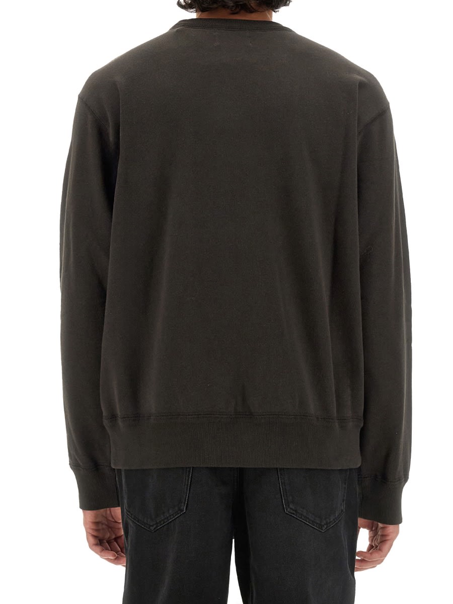 Isabel Marant Logo Detail Cotton Blend Sweatshirt In Black