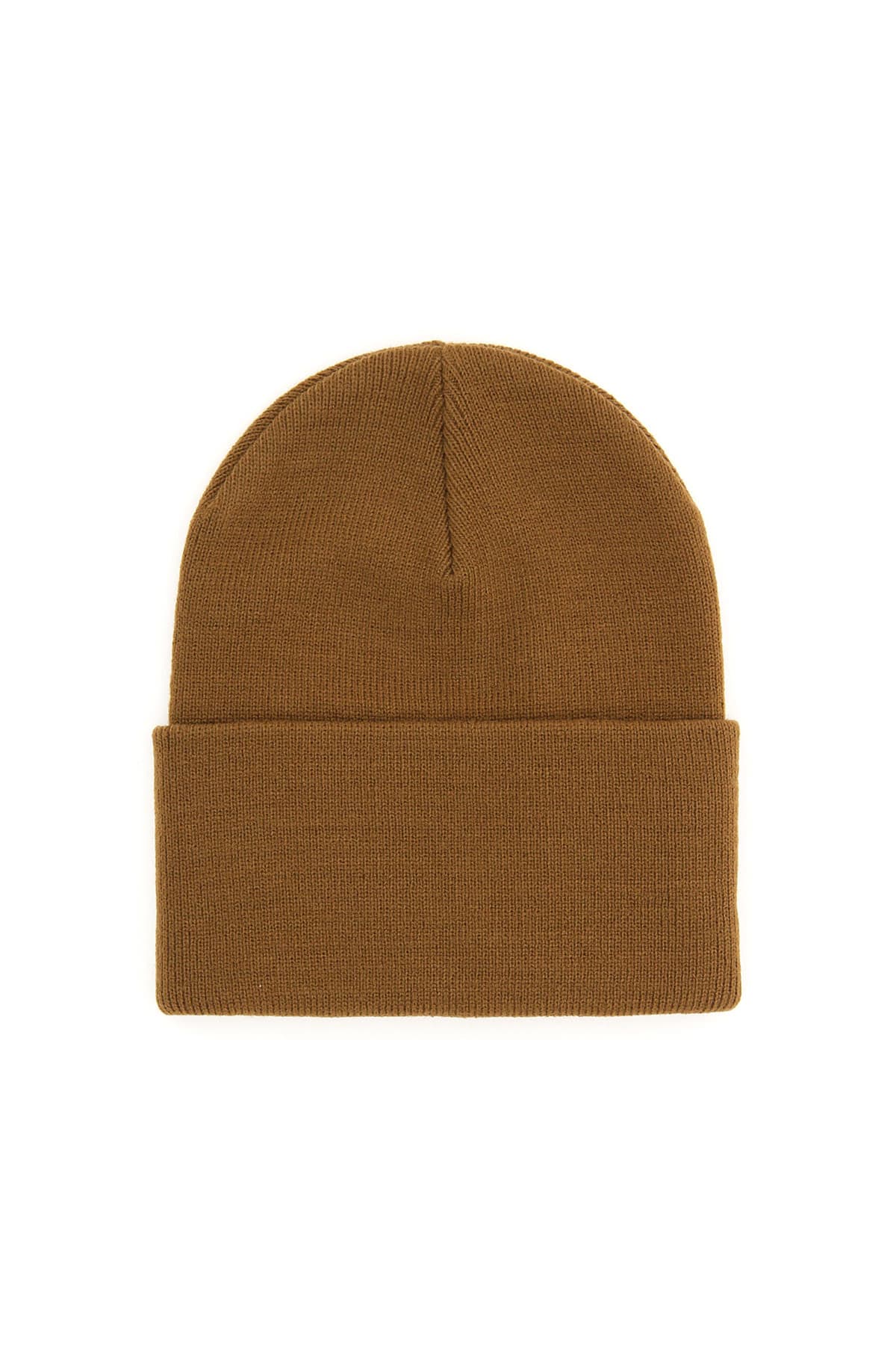 Shop Carhartt Beanie Hat With Logo Patch In Tobacco