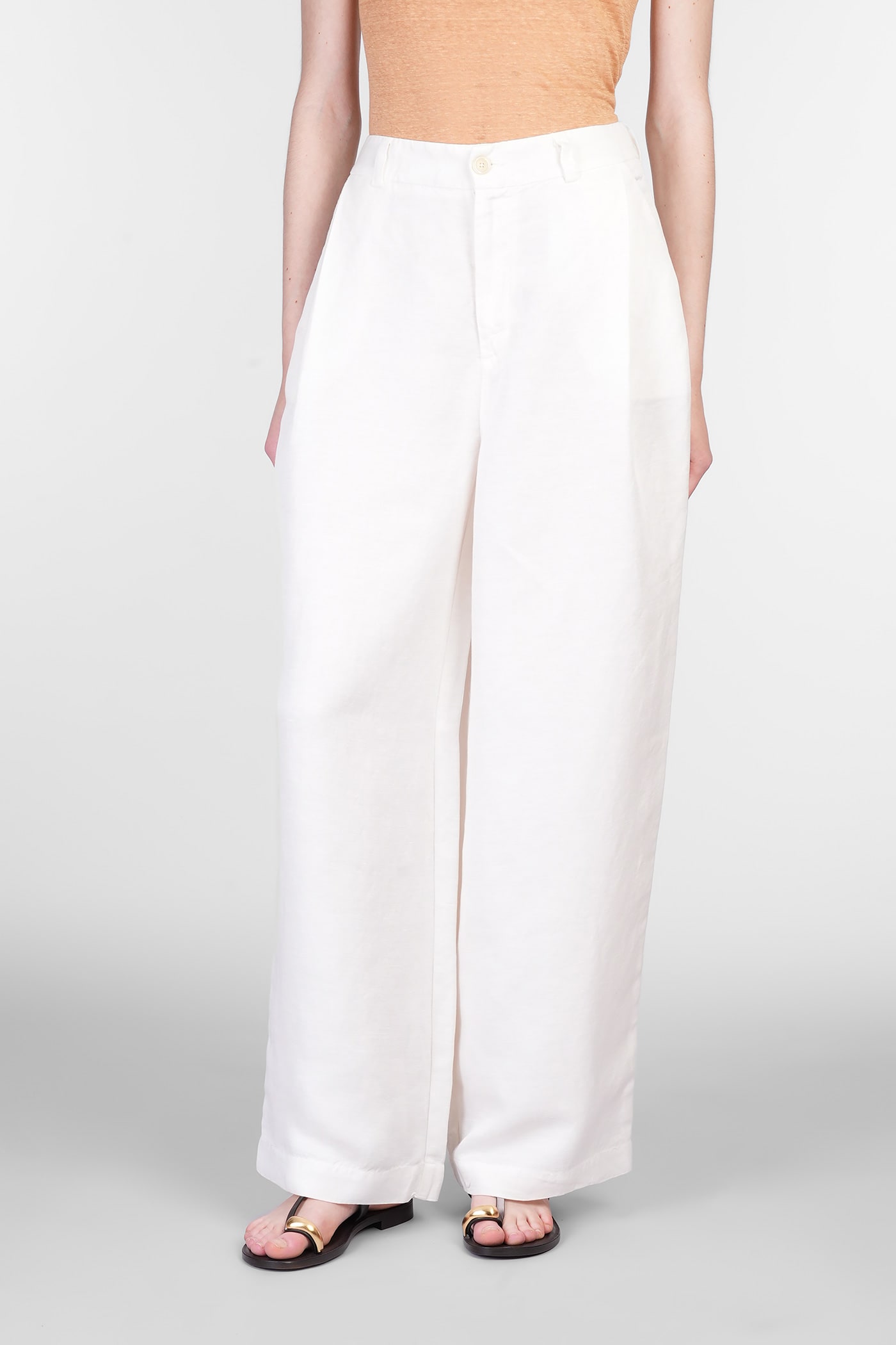Shop 120% Lino Pants In Beige Linen