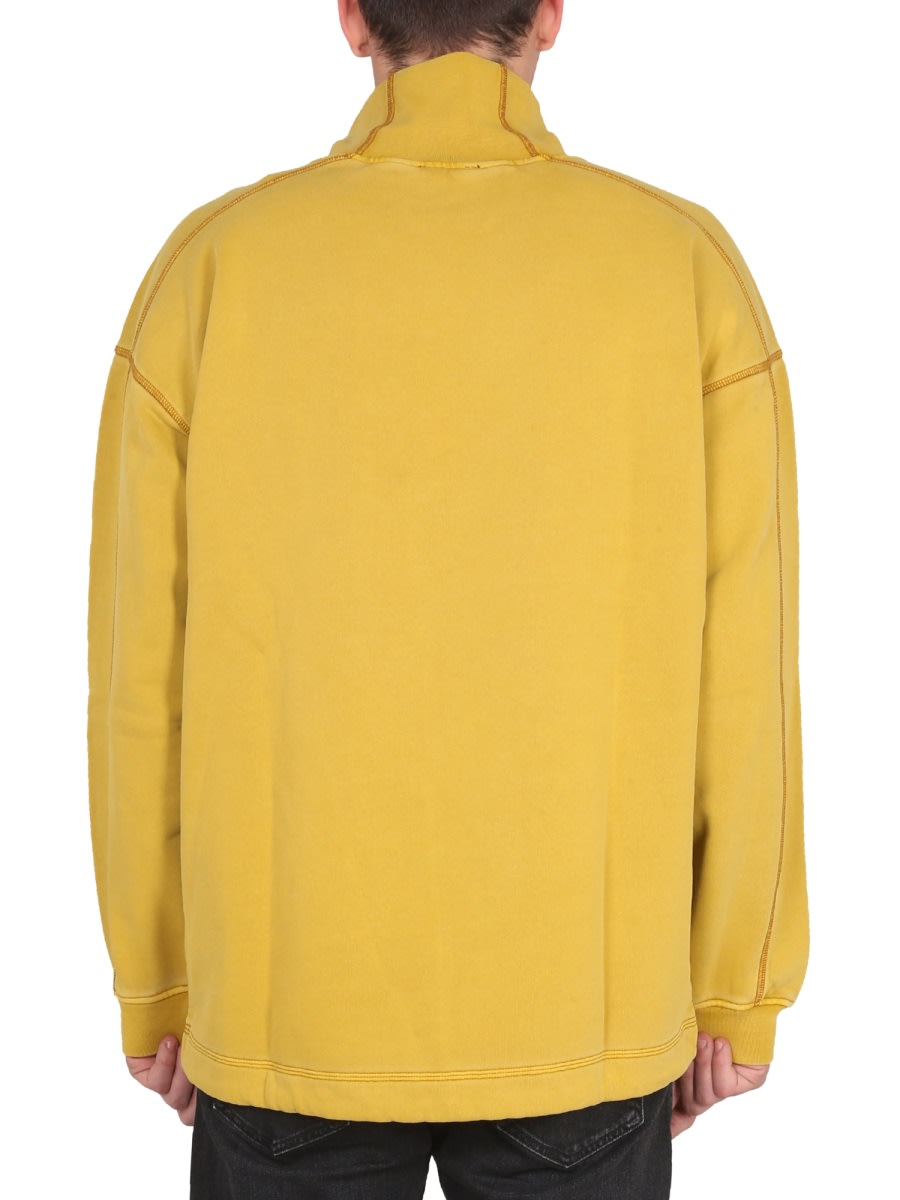 Shop Diesel Sweatshirt With Logo In Yellow