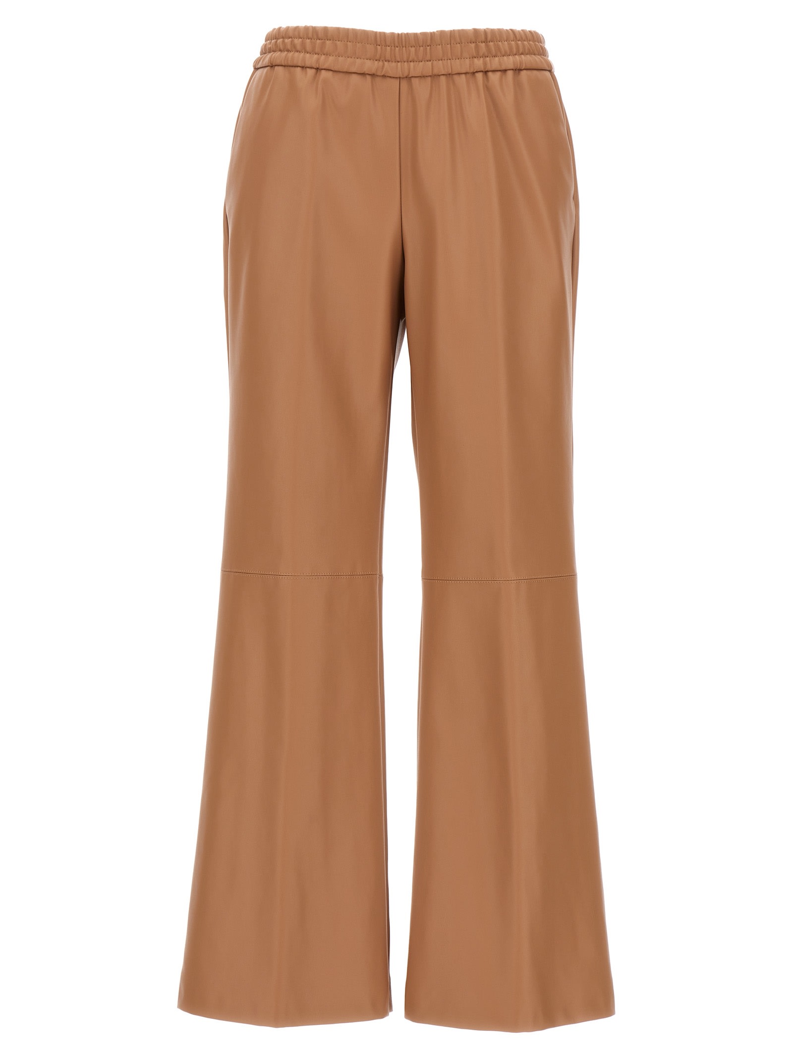 Shop Nude Eco Leather Pants In Beige