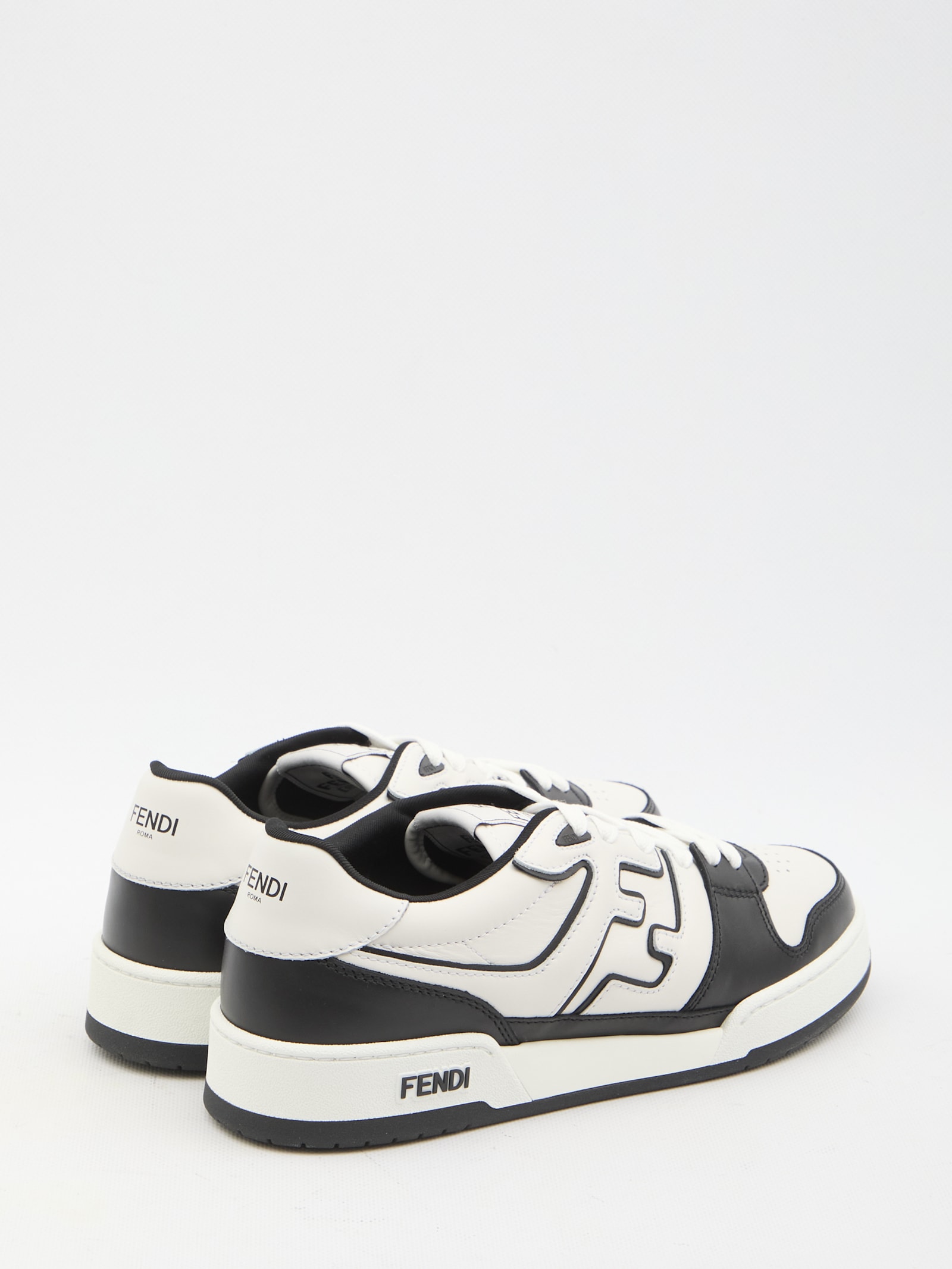 Shop Fendi Match Sneakers In White