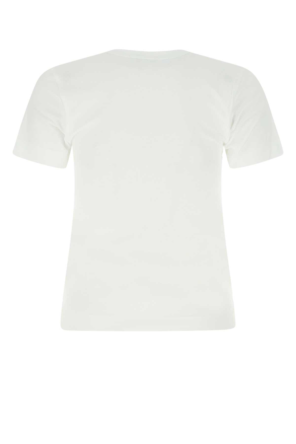 Shop Comme Des Garçons Play White Cotton T-shirt In Purple