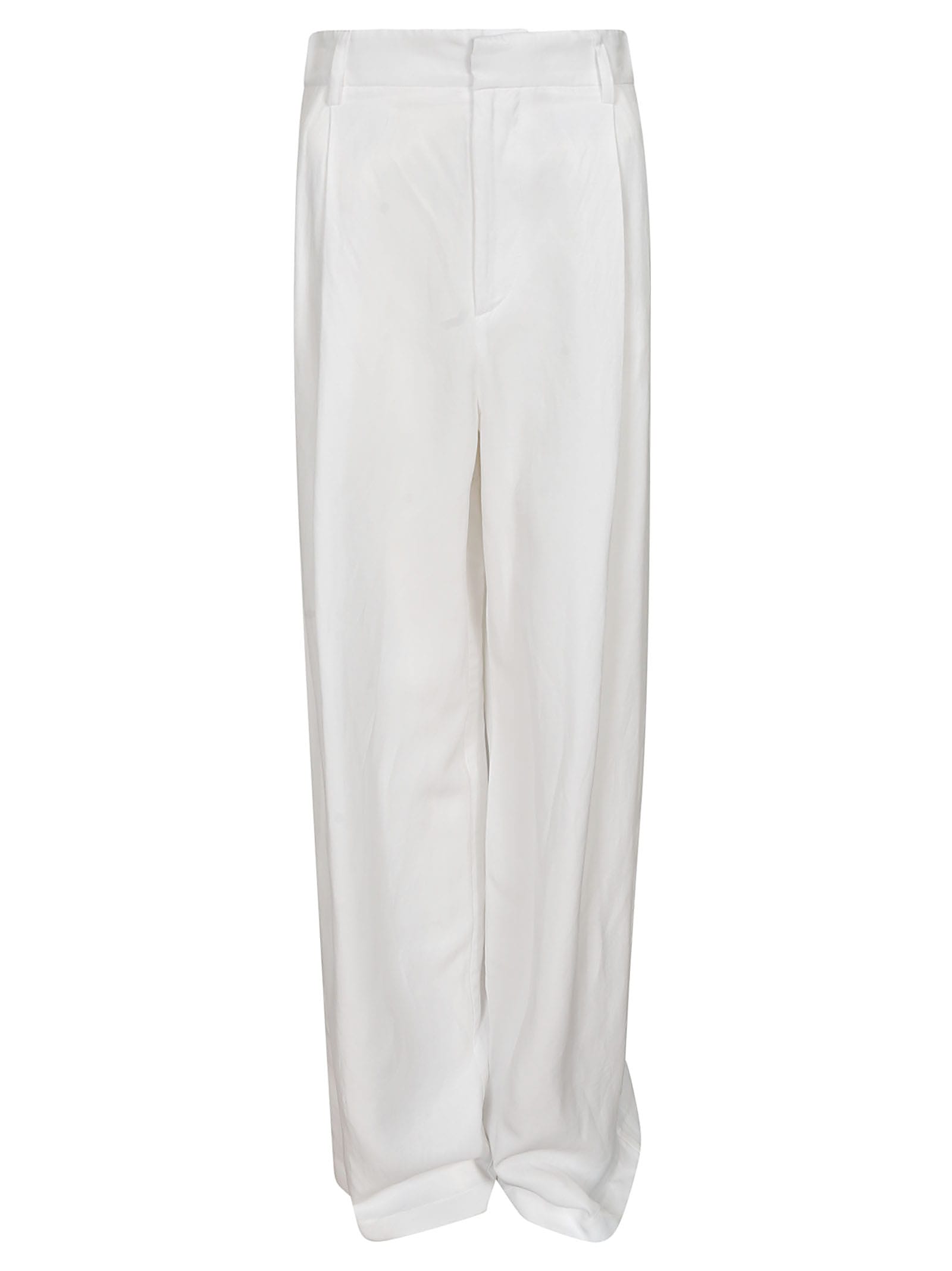 Shop Ermanno Scervino Concealed Straight Trousers In White