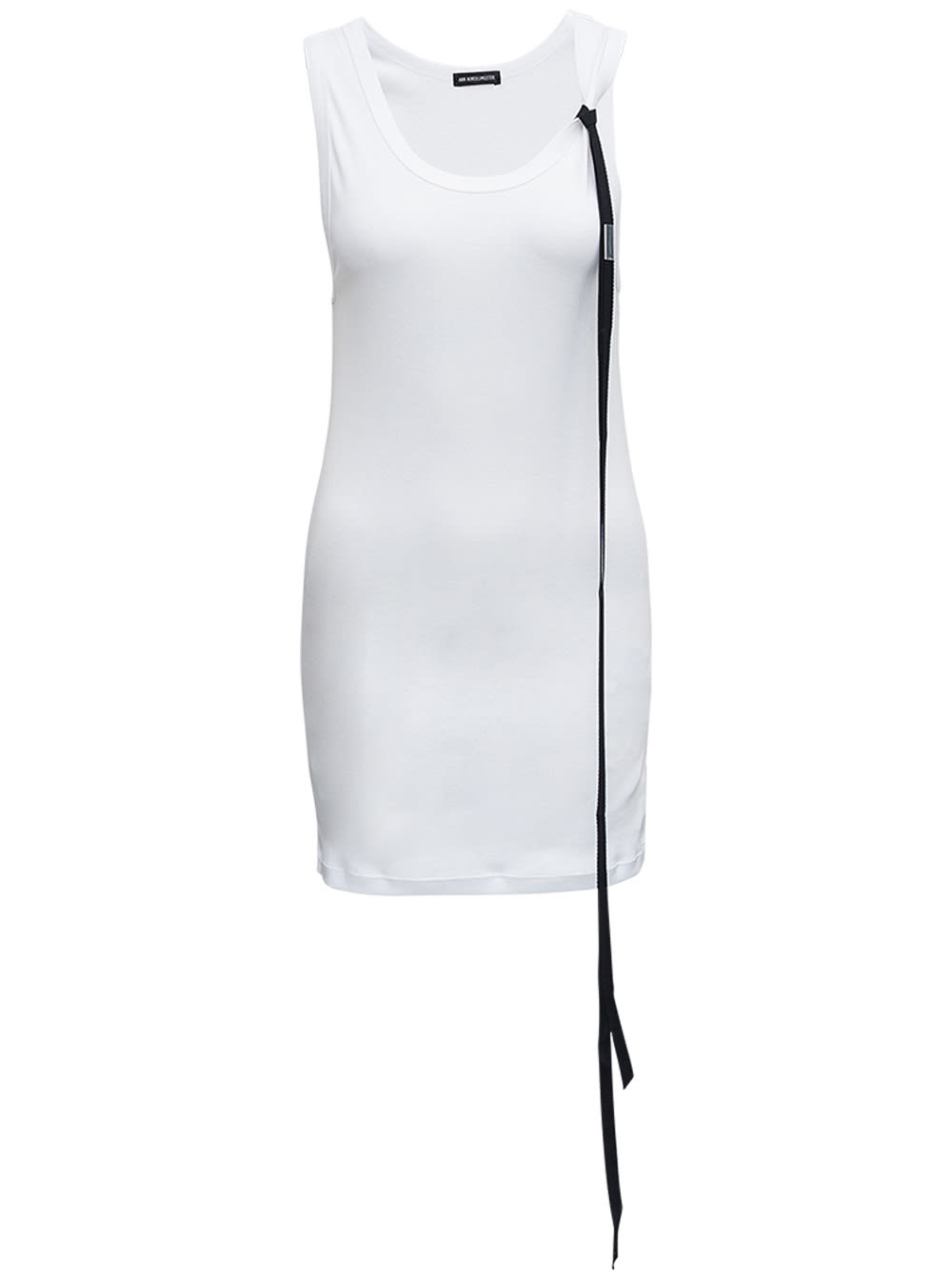 Shop Ann Demeulemeester Sveva Top In White Ribbed Jersey