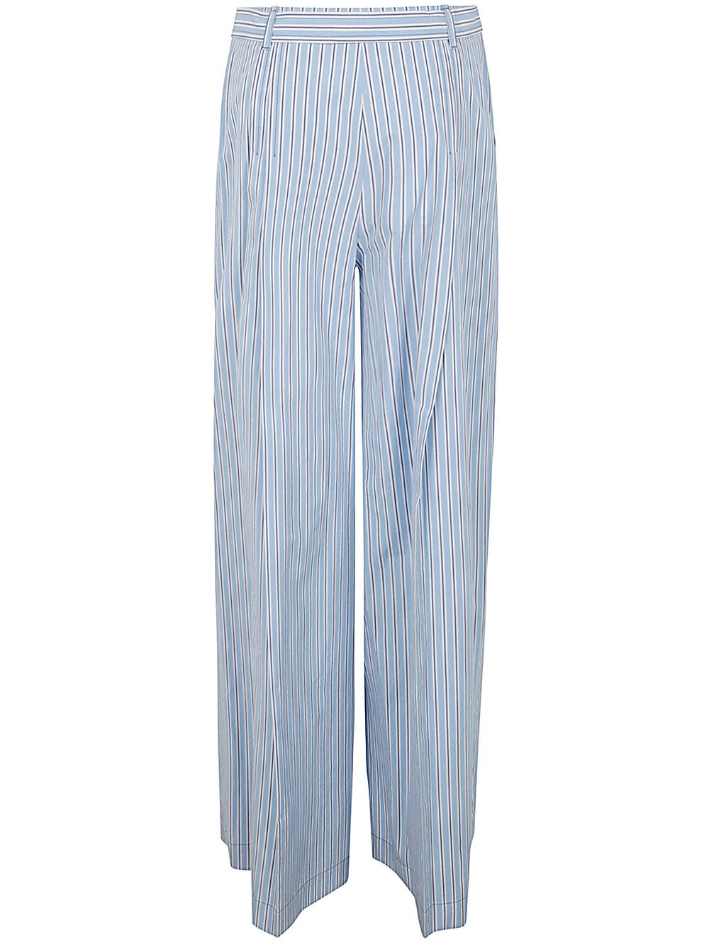 Shop Alberta Ferretti Striped Maxi Trouser In Light Blue